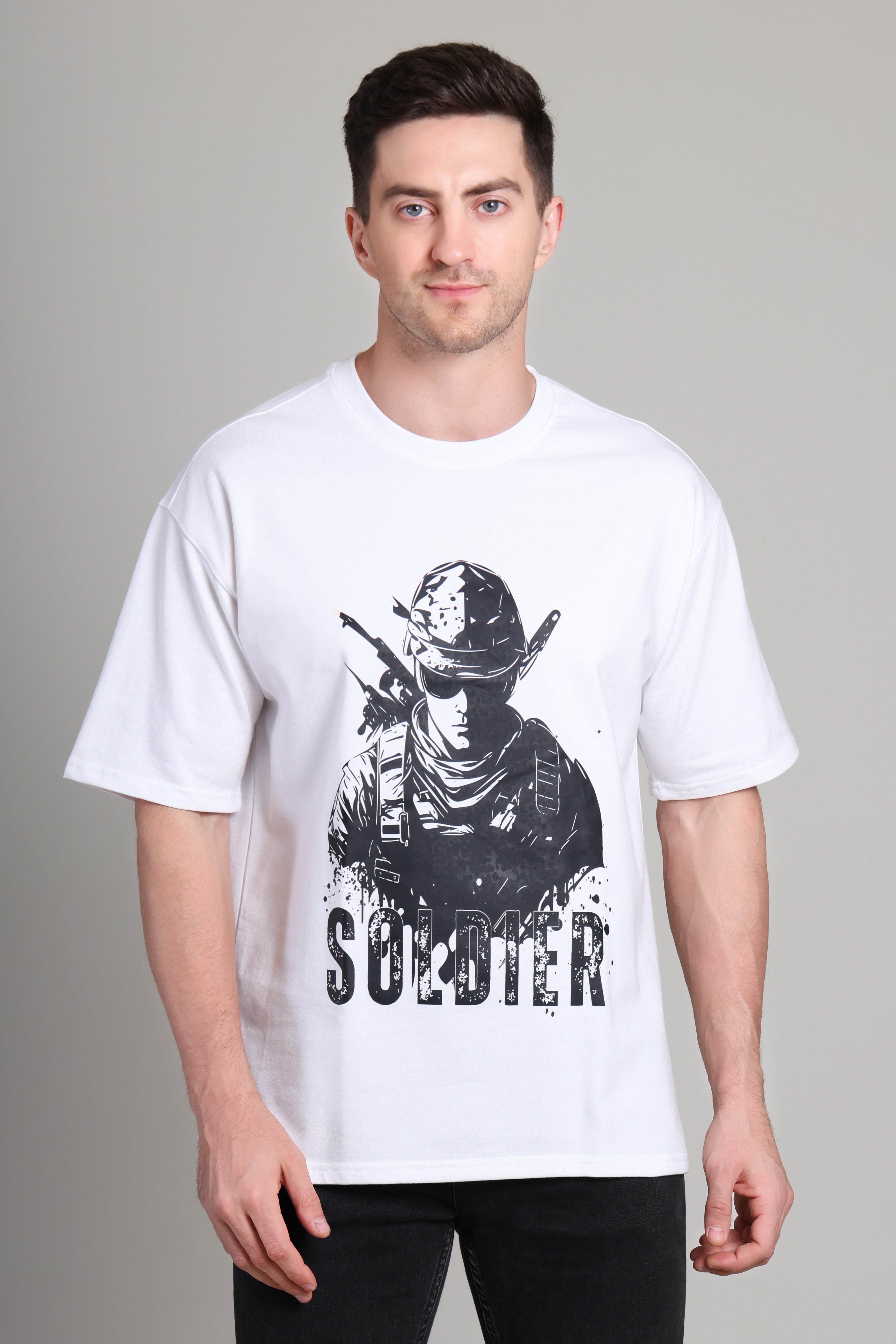 Oversized T Shirt - Soldier - White