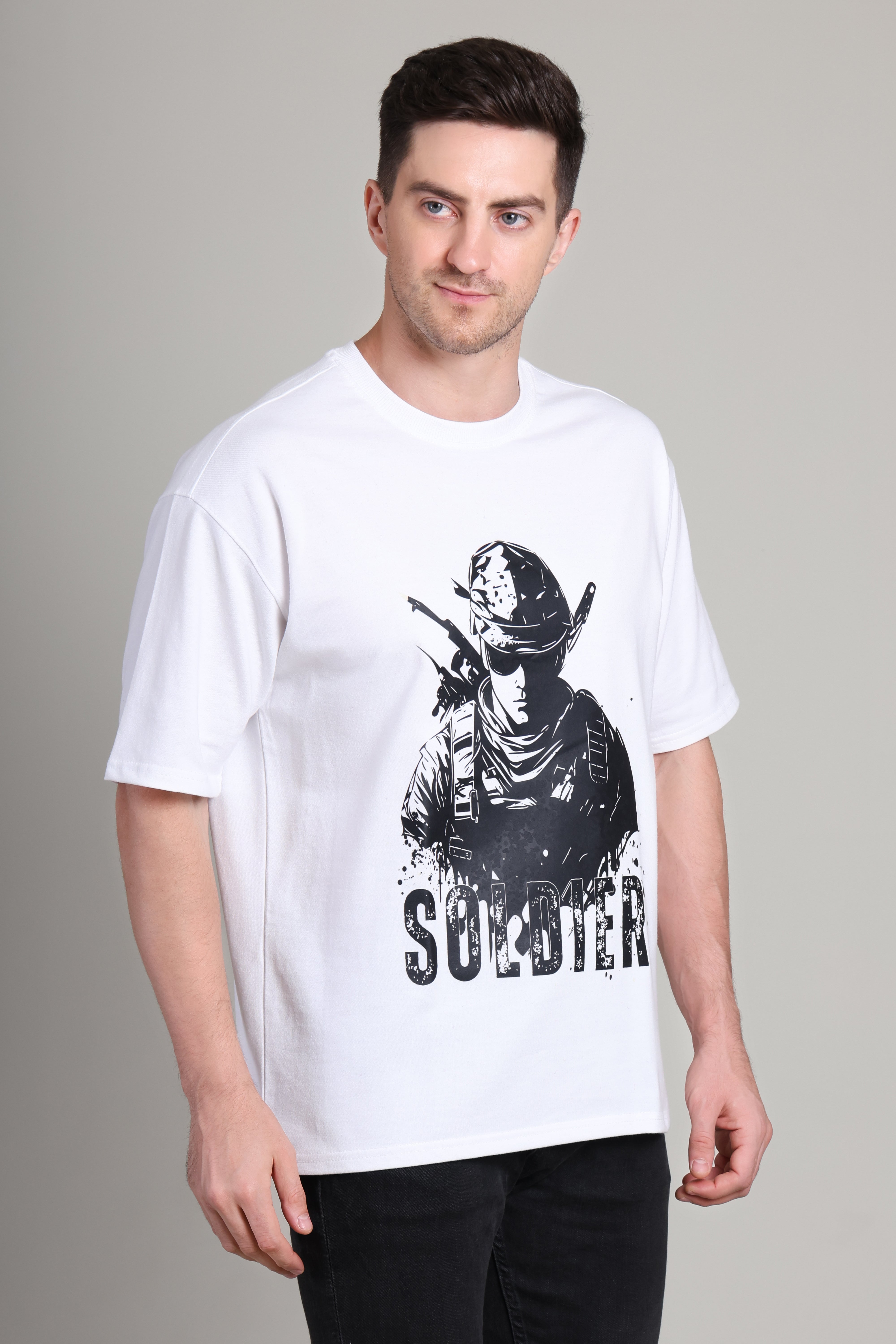 Oversized T Shirt - Soldier - White