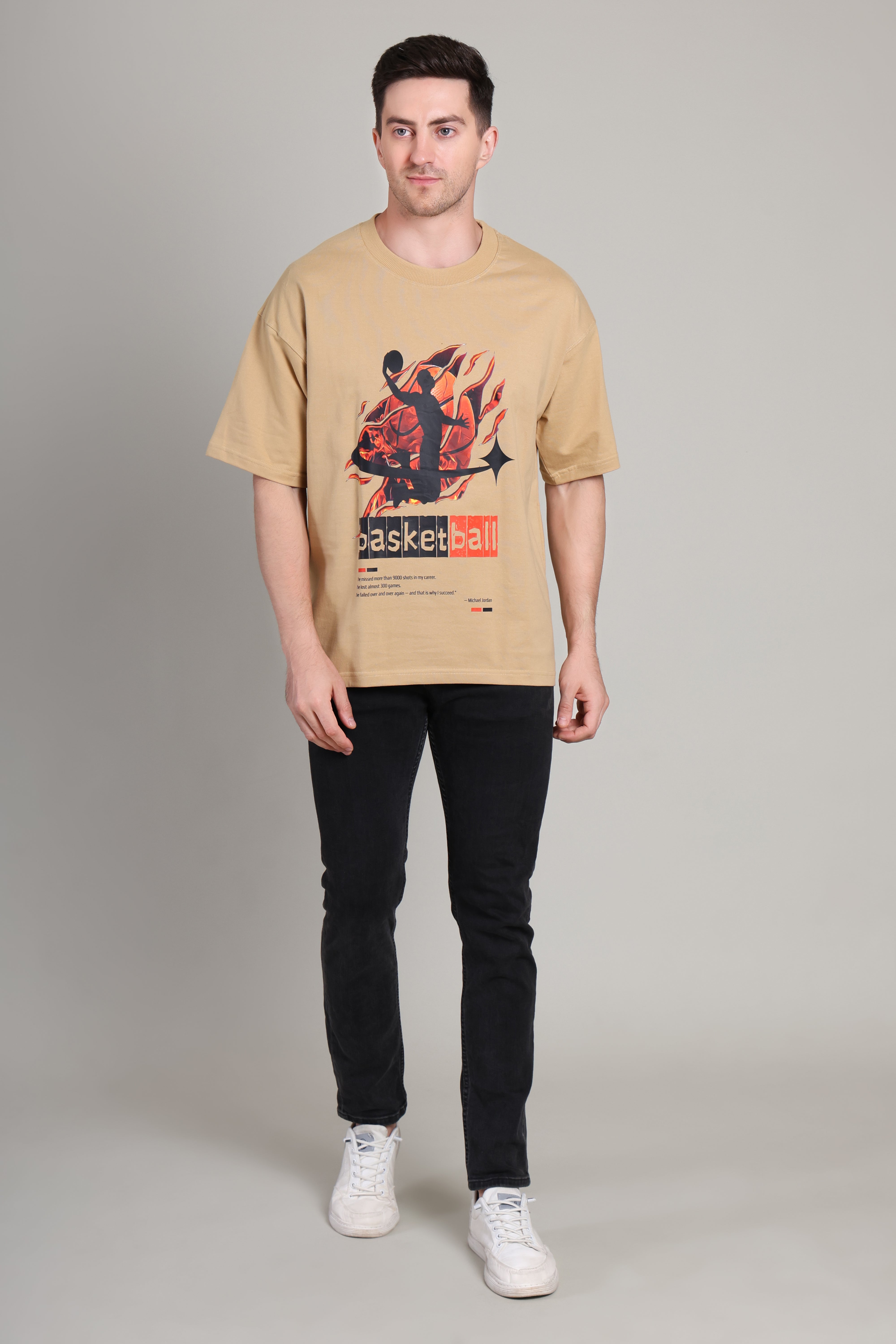 Oversized T Shirt - Basketball Beige