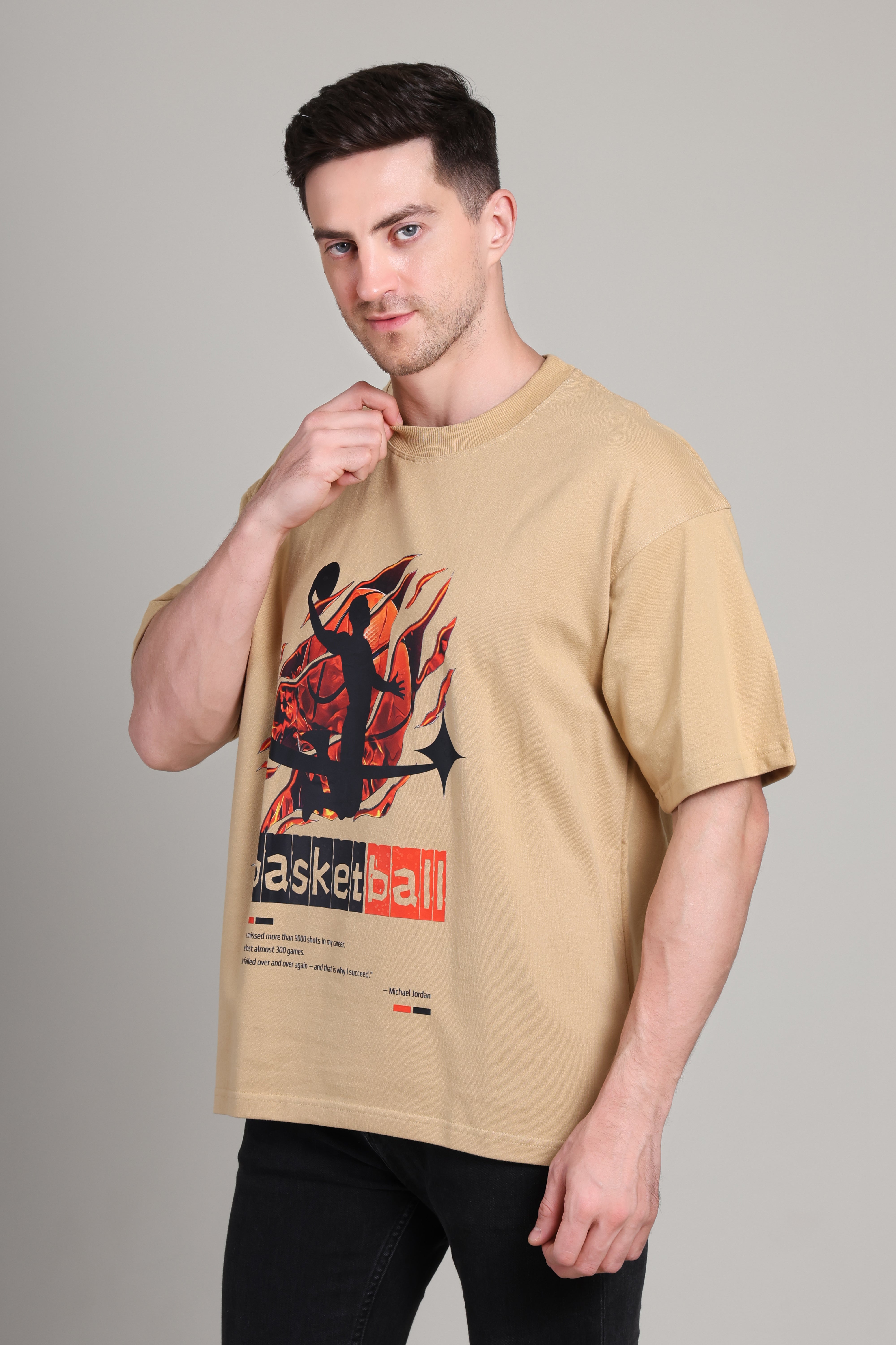 Oversized T Shirt - Basketball Beige