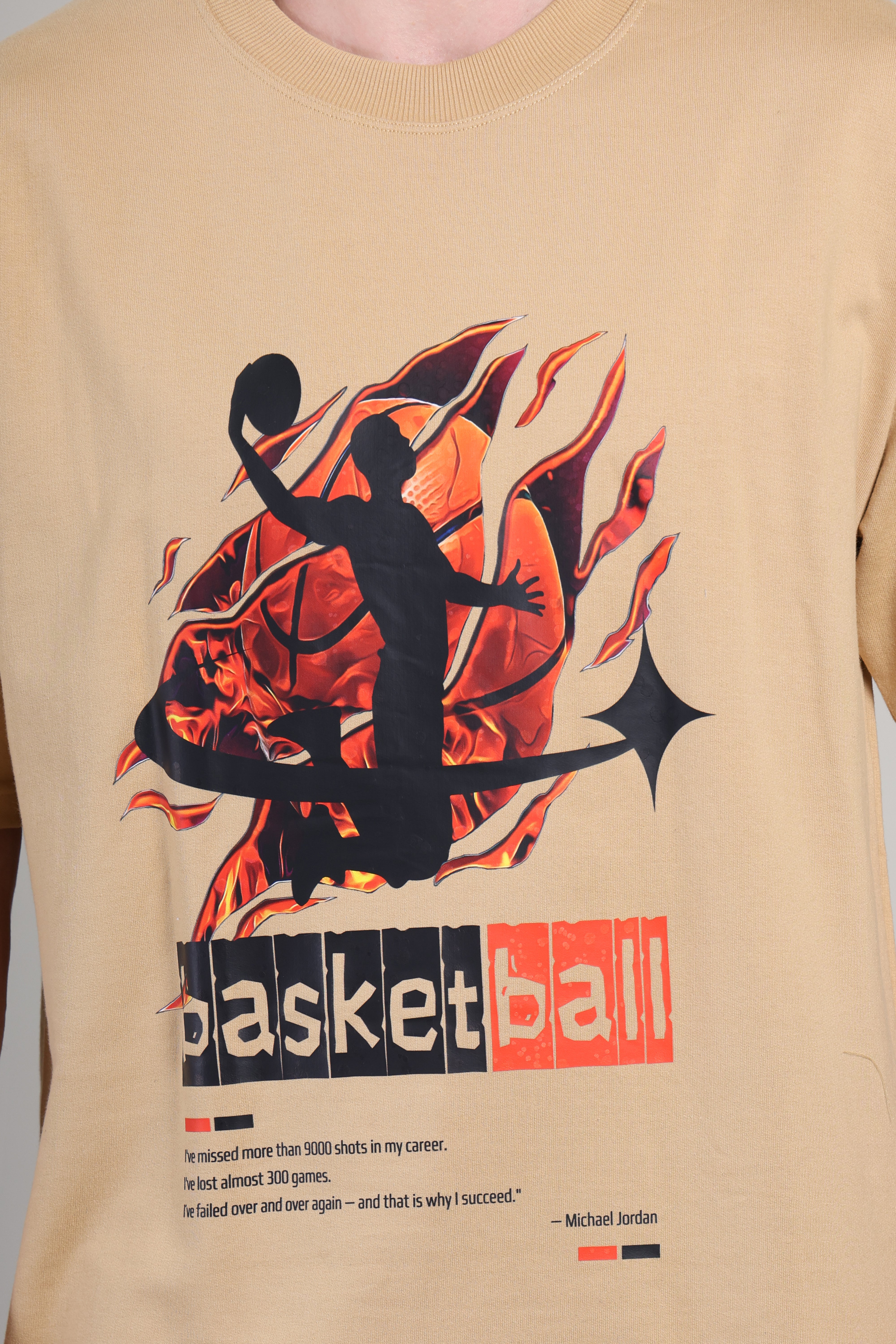 Oversized T Shirt - Basketball Beige
