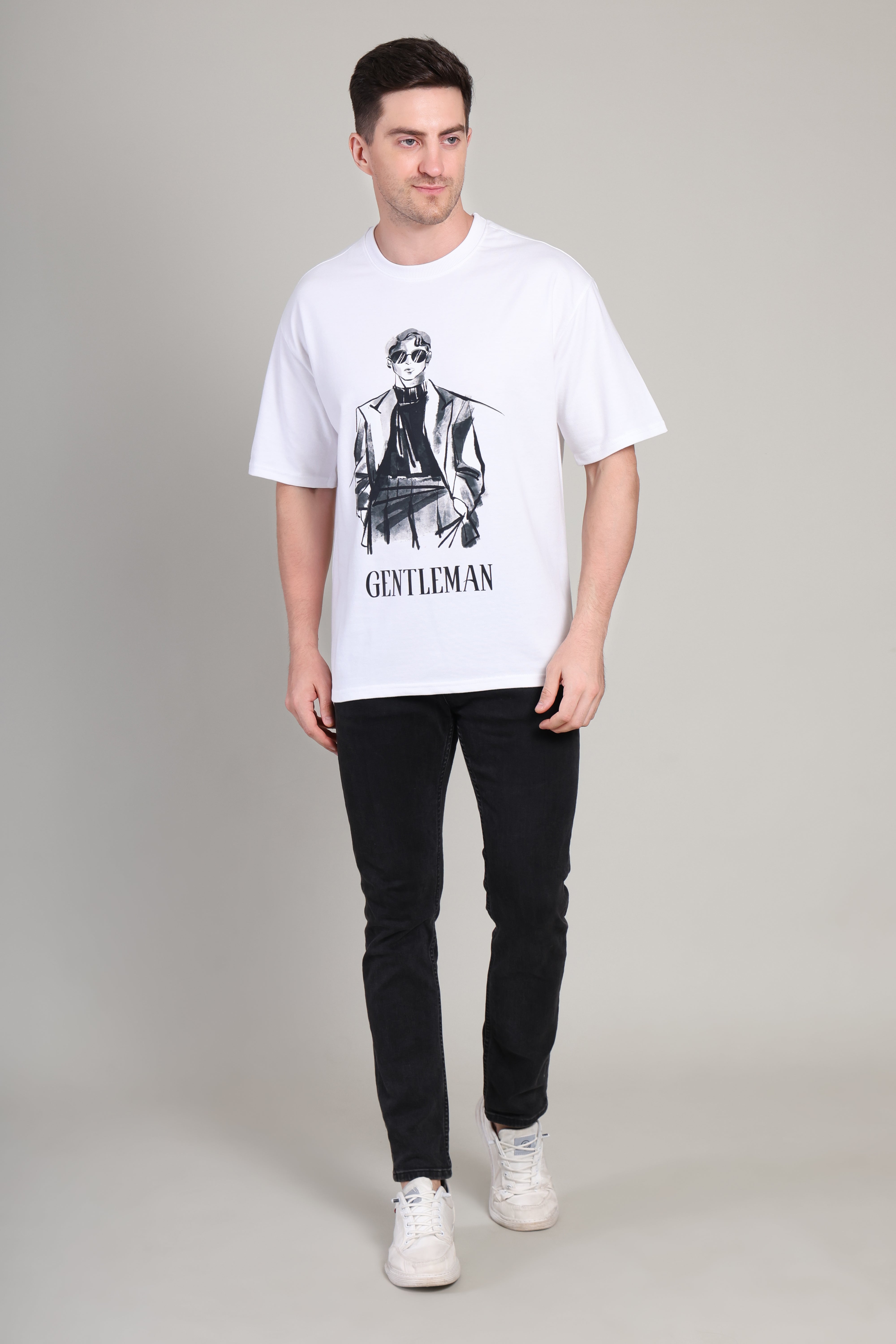 Oversized T Shirt - Gentleman White