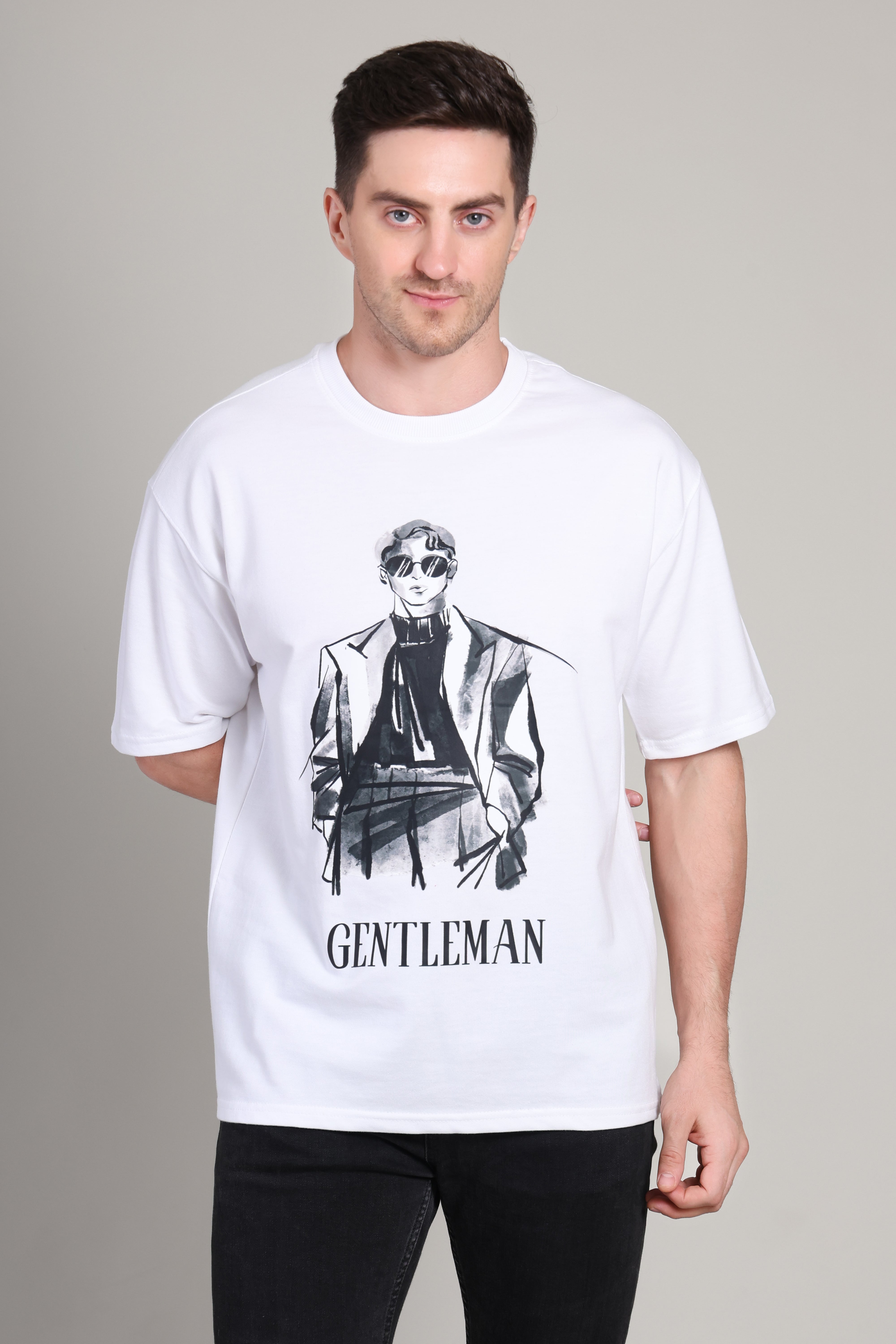 Oversized T Shirt - Gentleman White