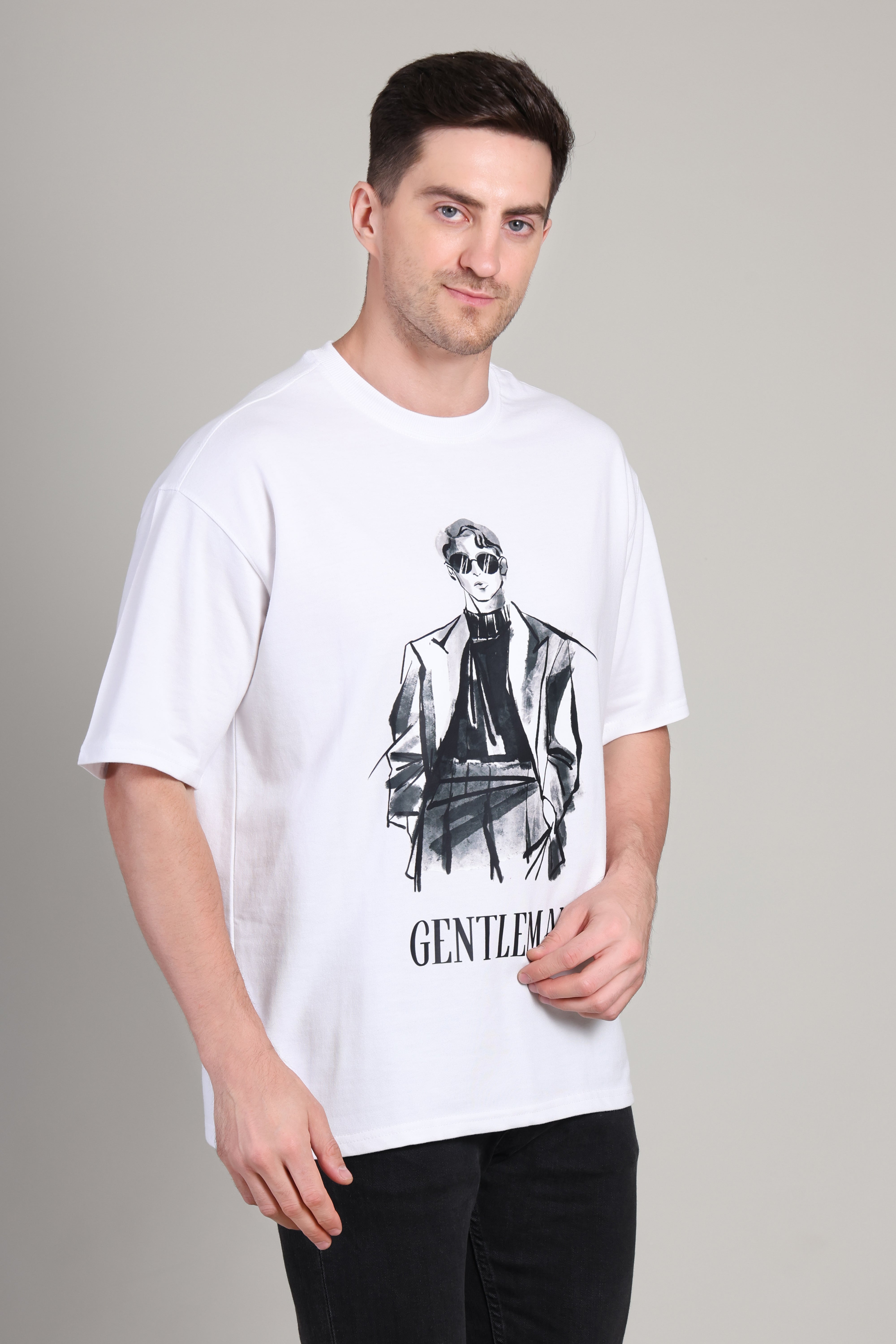 Oversized T Shirt - Gentleman White