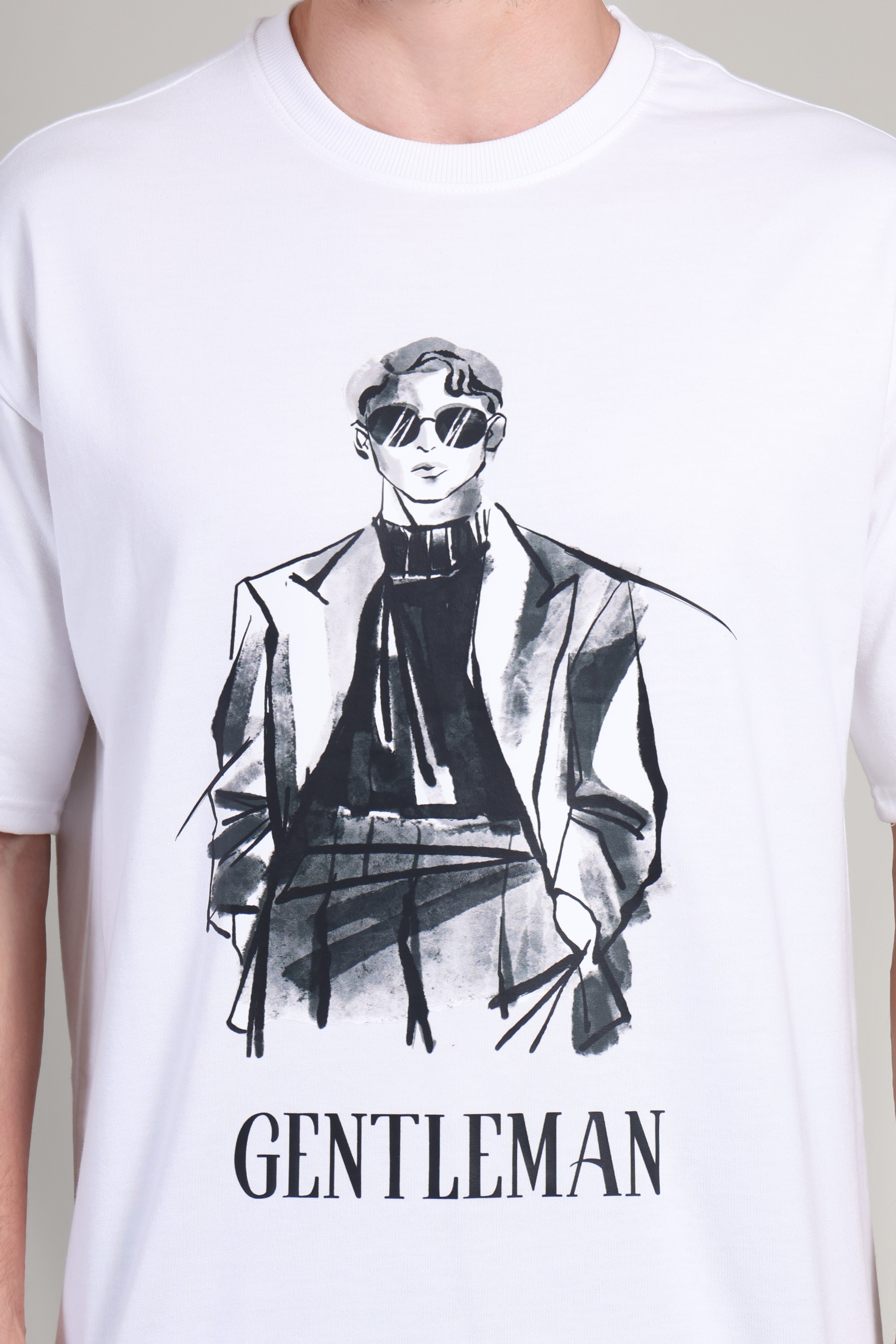 Oversized T Shirt - Gentleman White