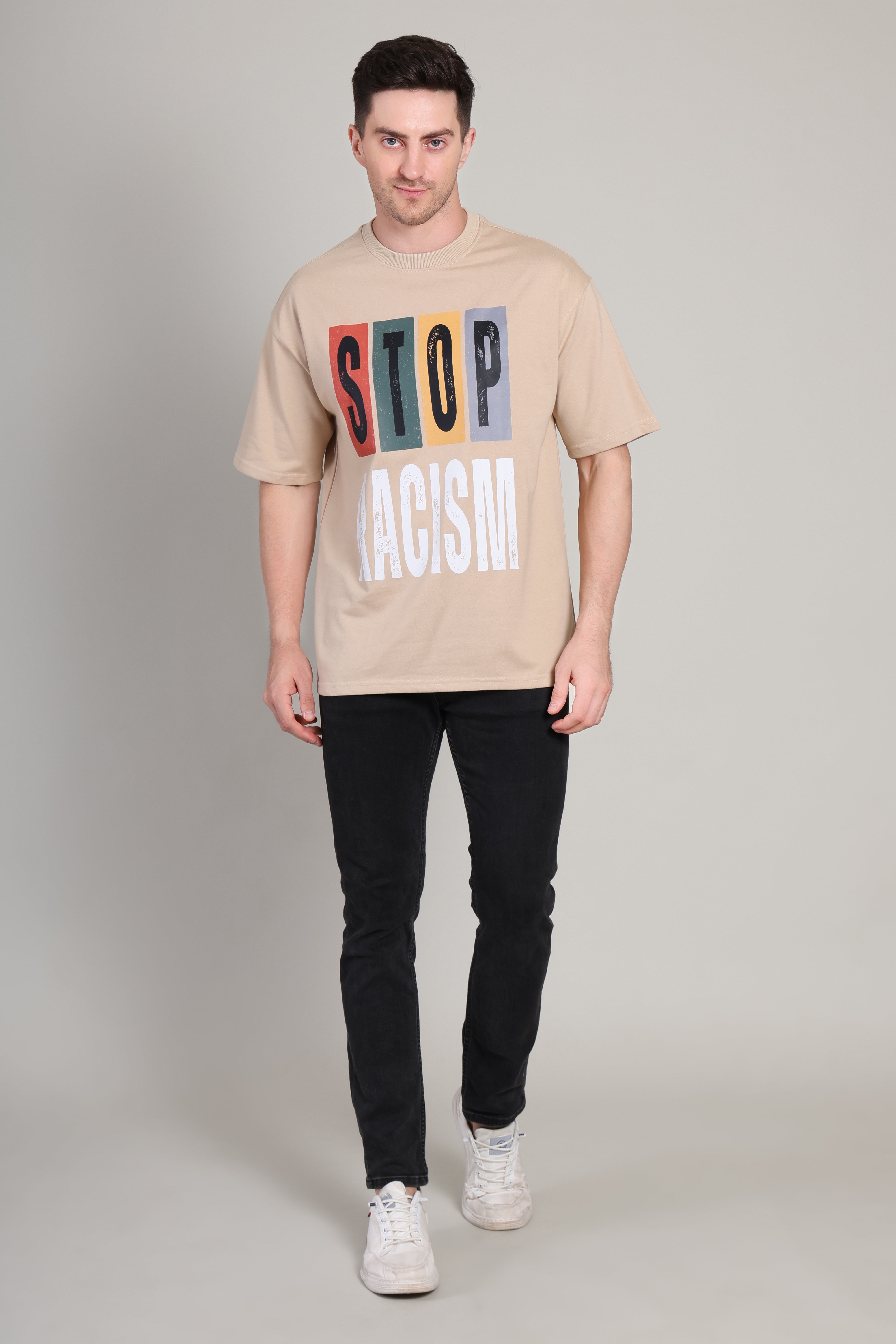 Oversized T Shirt - Stop Racism
