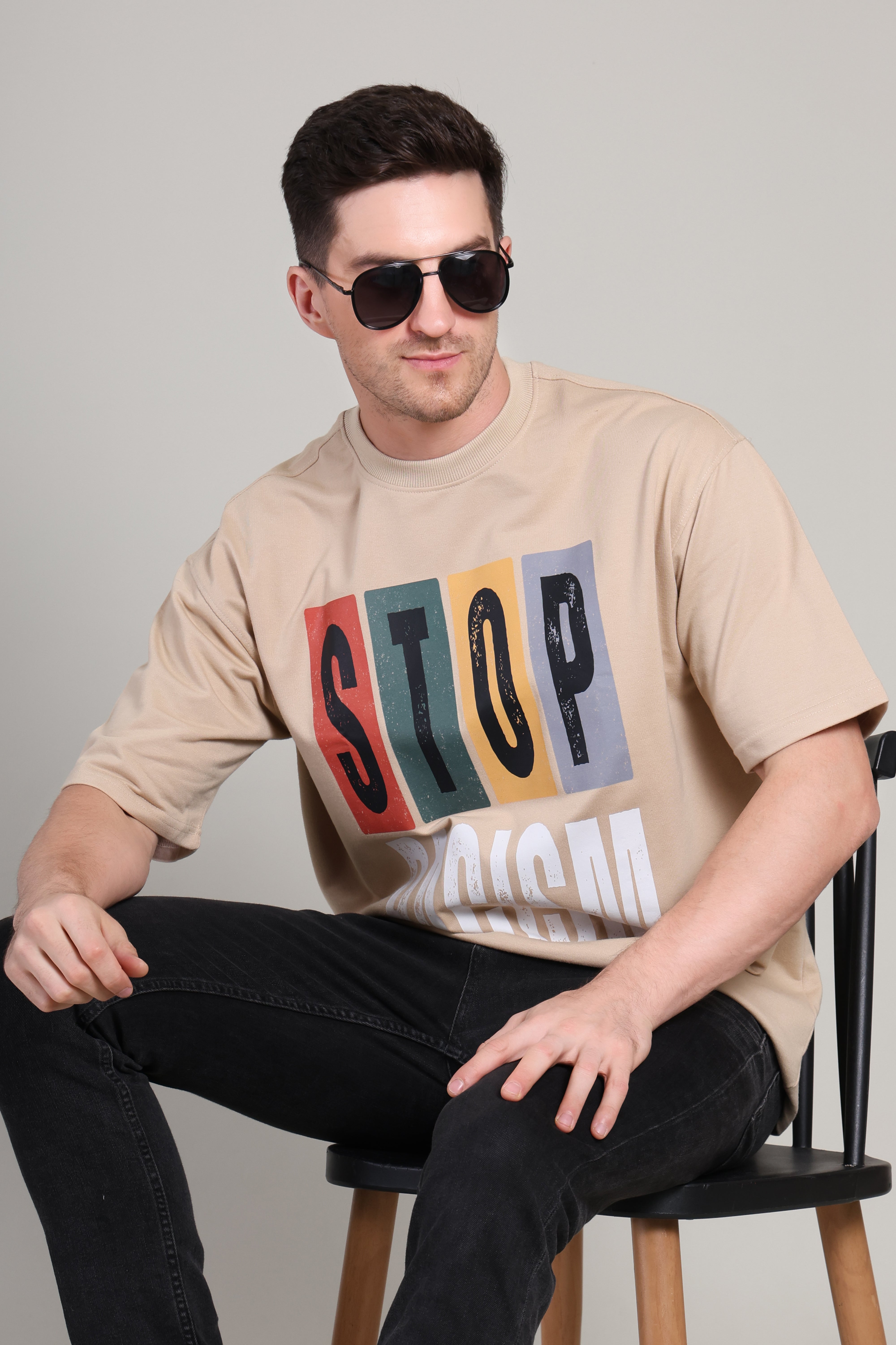 Oversized T Shirt - Stop Racism