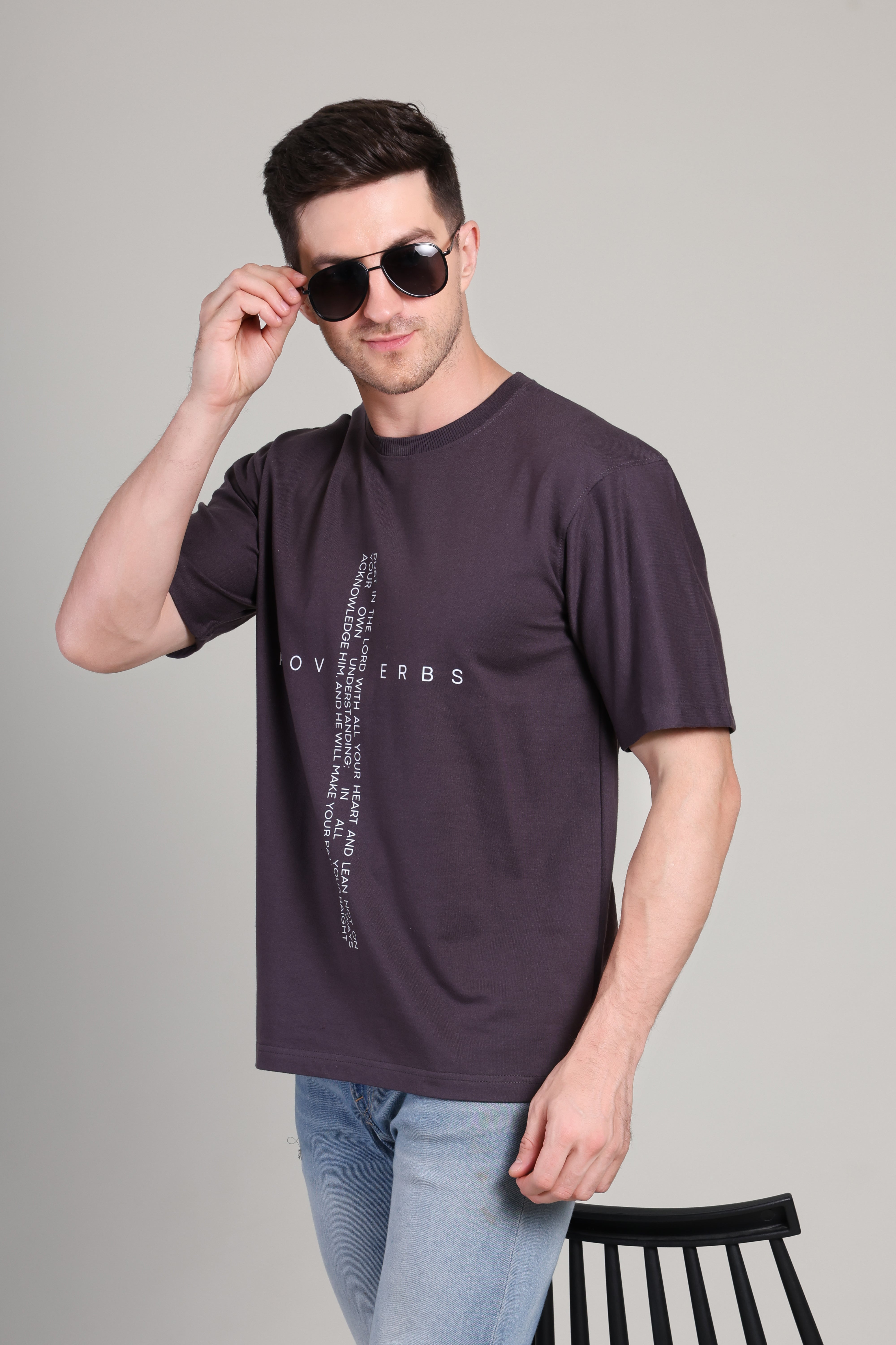 Oversized T Shirt - Proverb - Dark grey