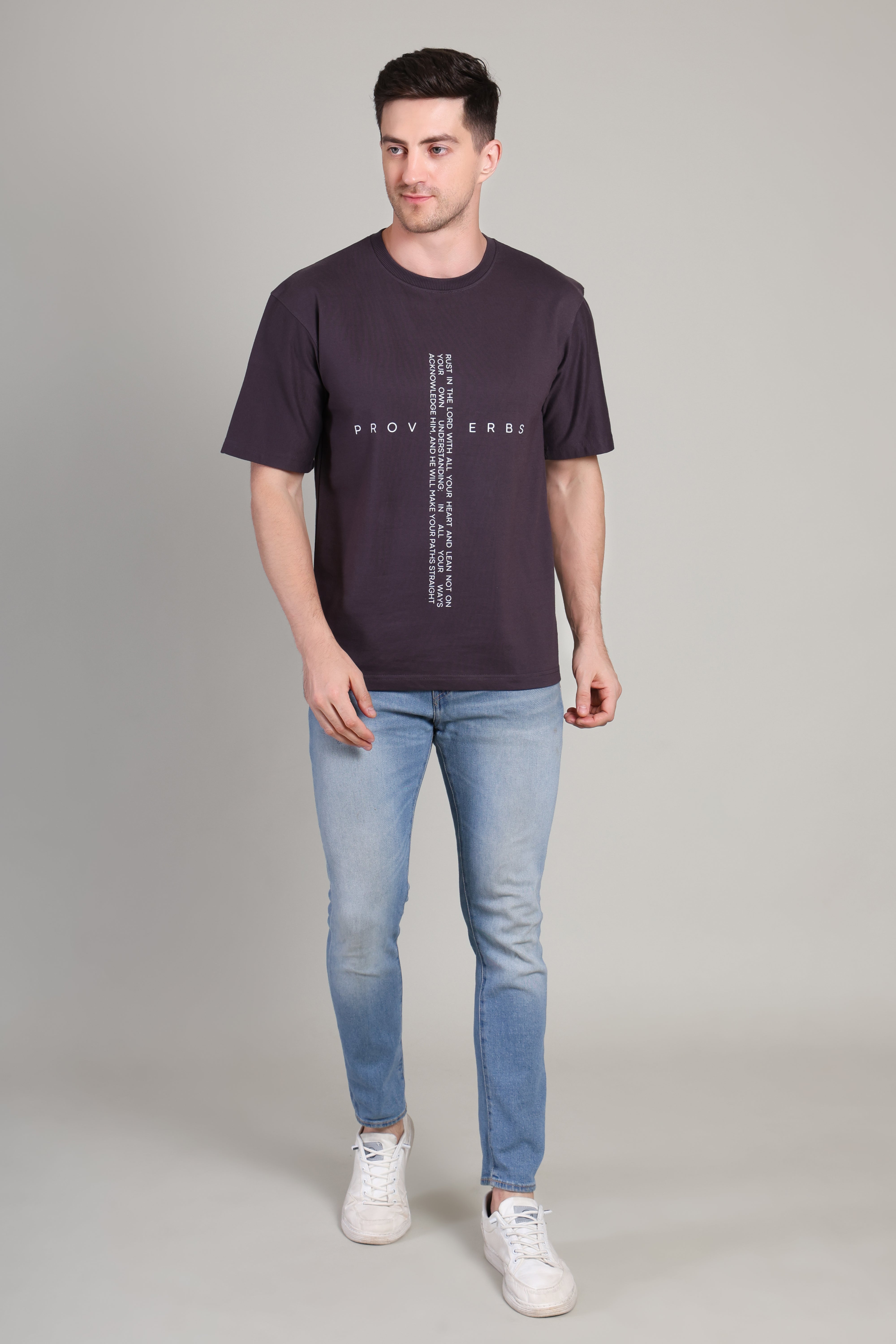 Oversized T Shirt - Proverb - Dark grey