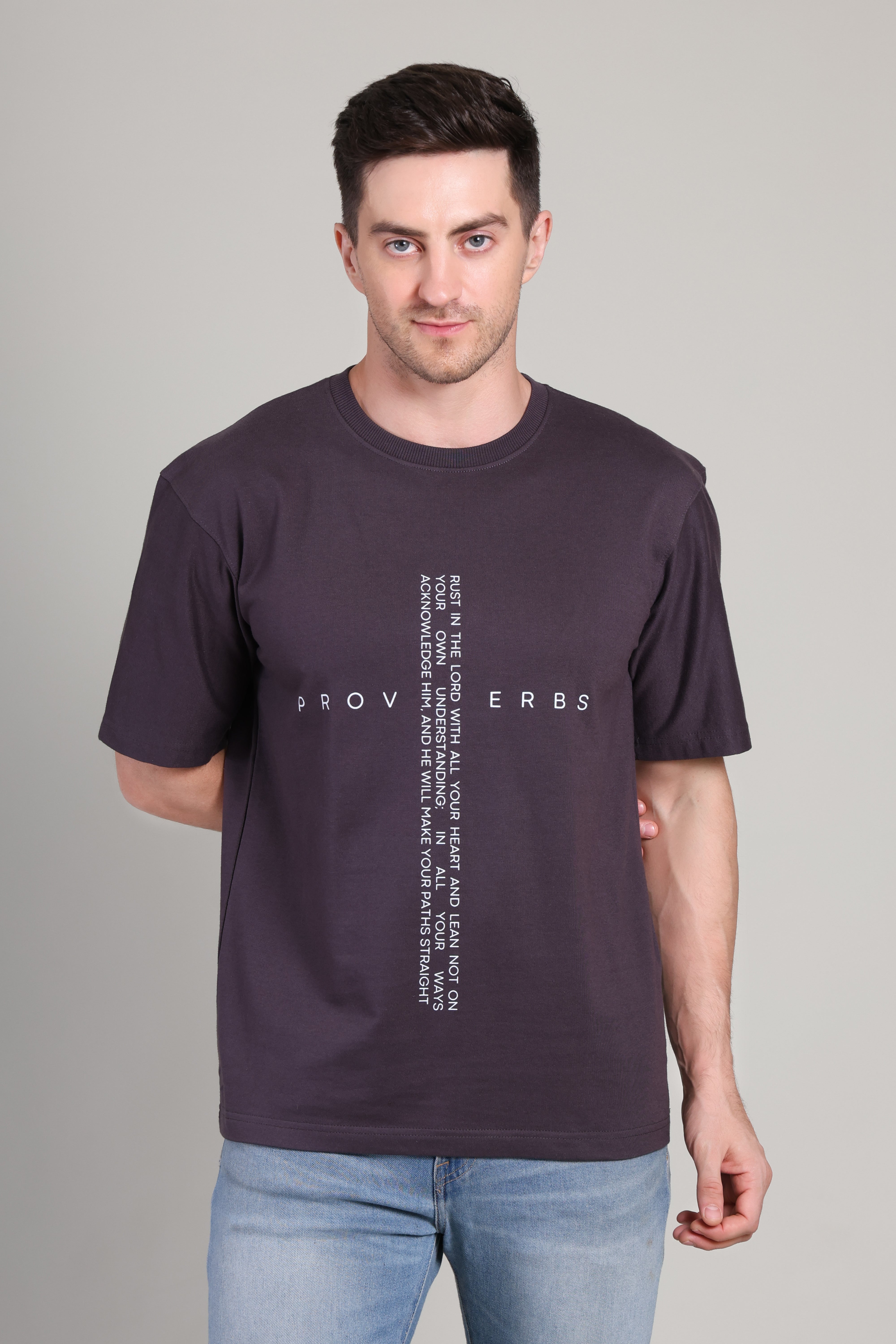 Oversized T Shirt - Proverb - Dark grey