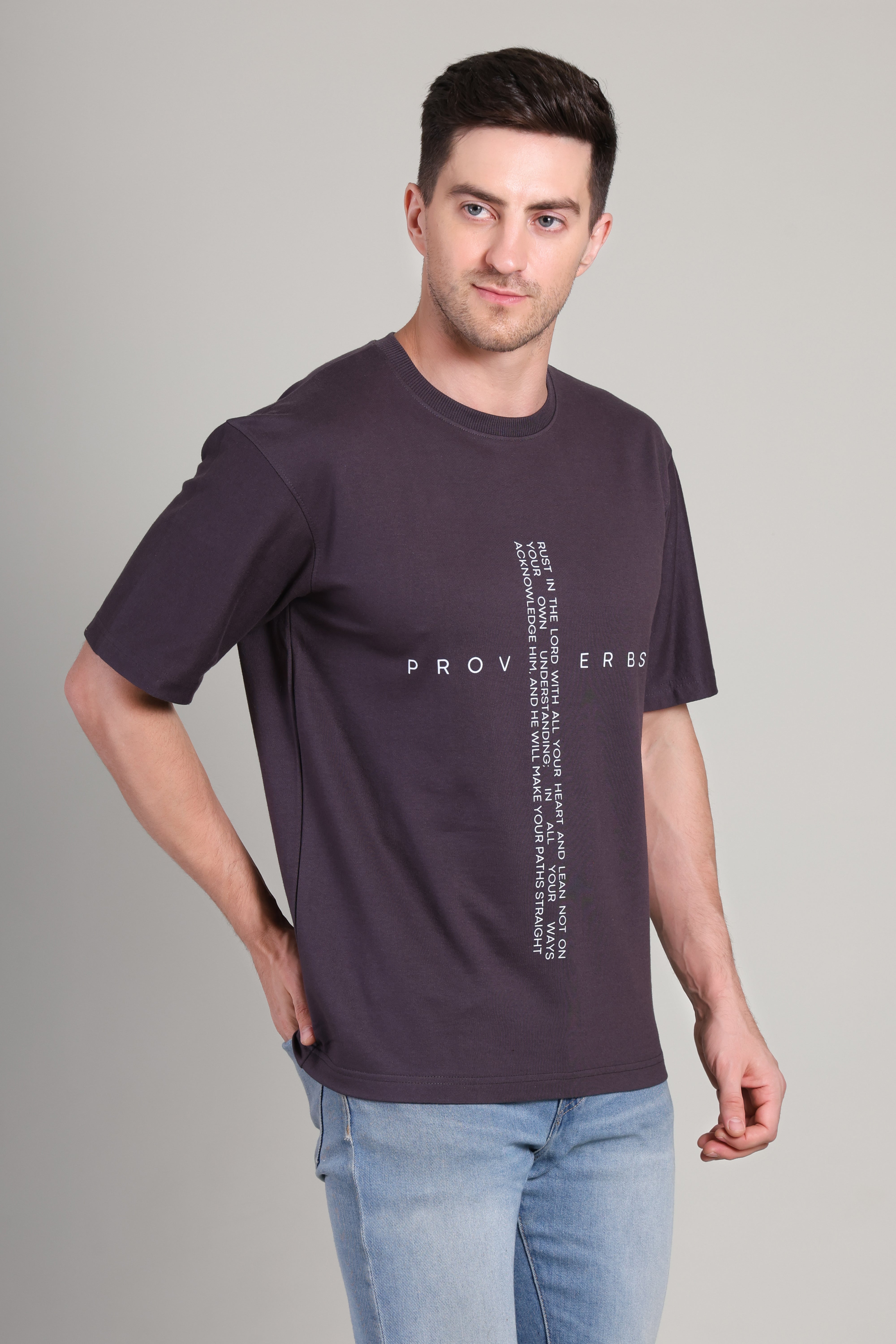 Oversized T Shirt - Proverb - Dark grey