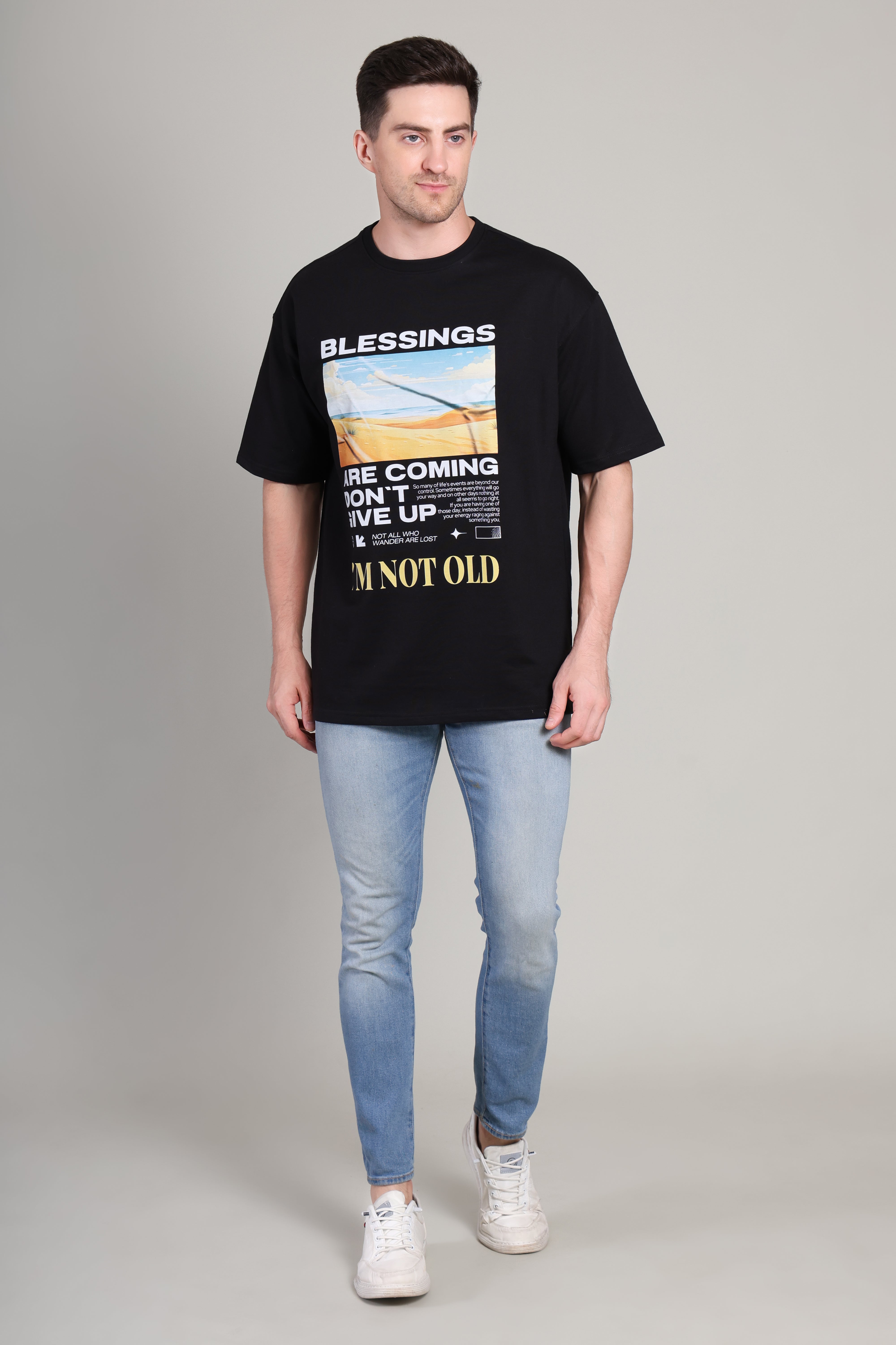 Oversized T Shirt - Blessings Black