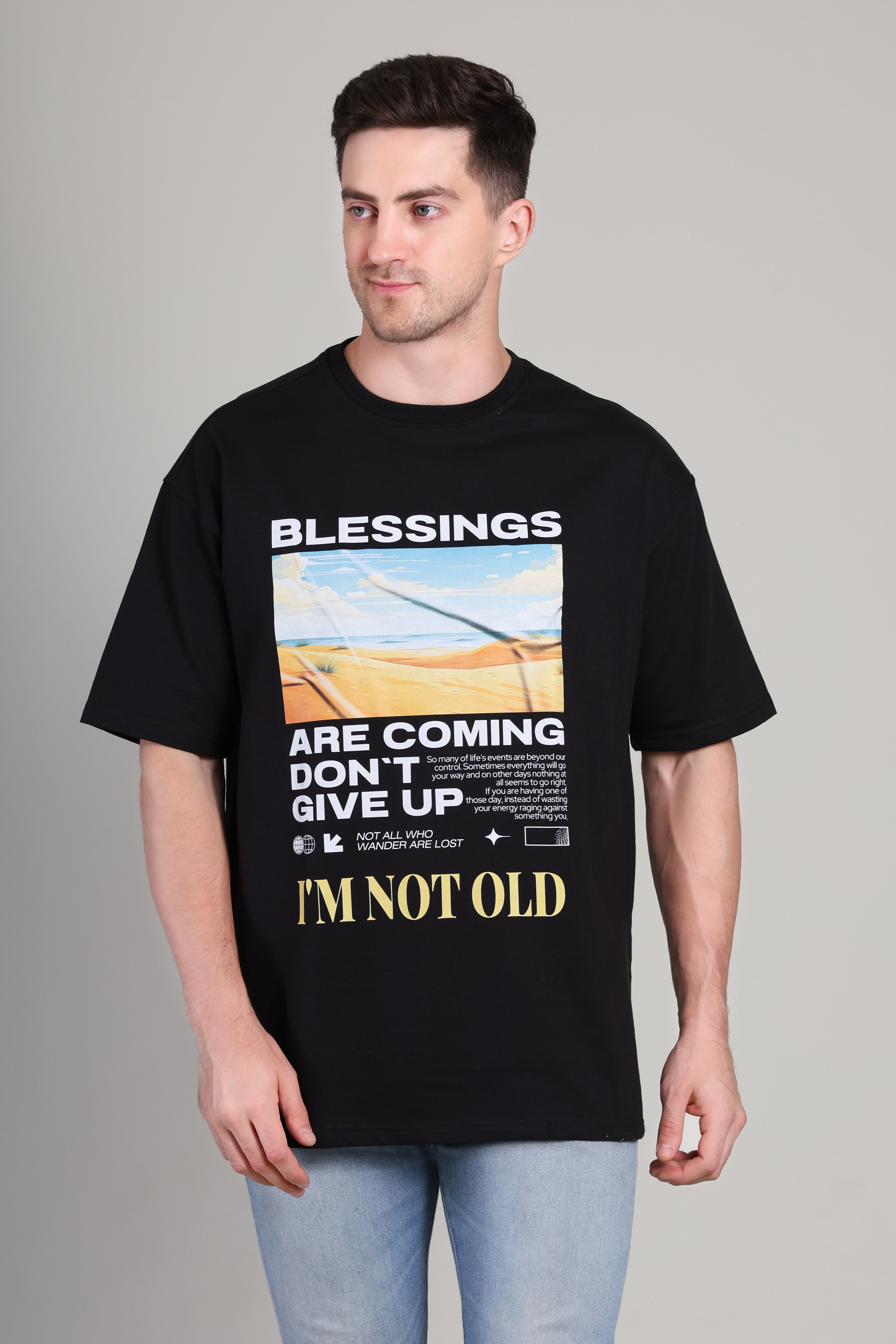Oversized T Shirt - Blessings Black