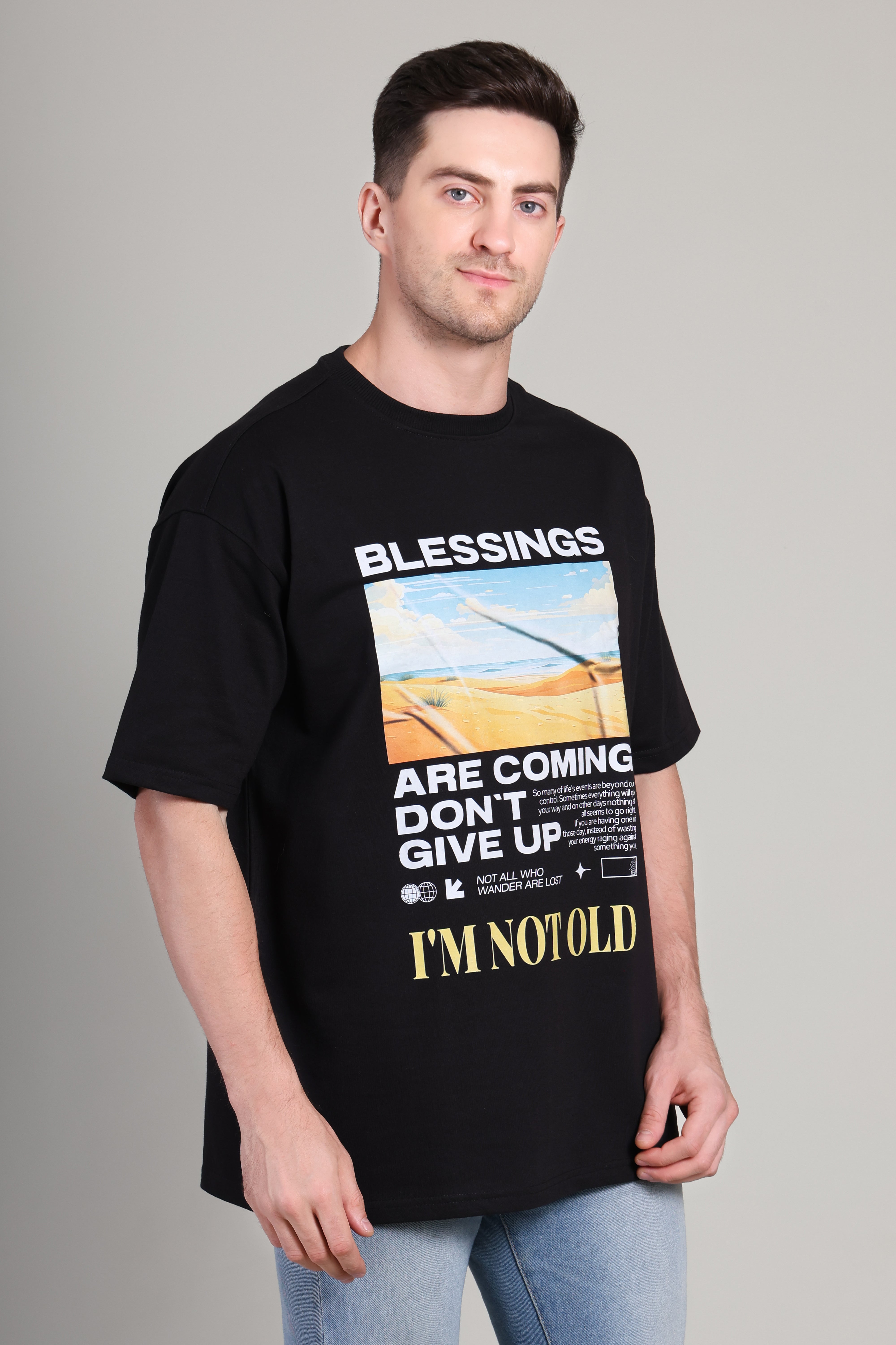 Oversized T Shirt - Blessings Black