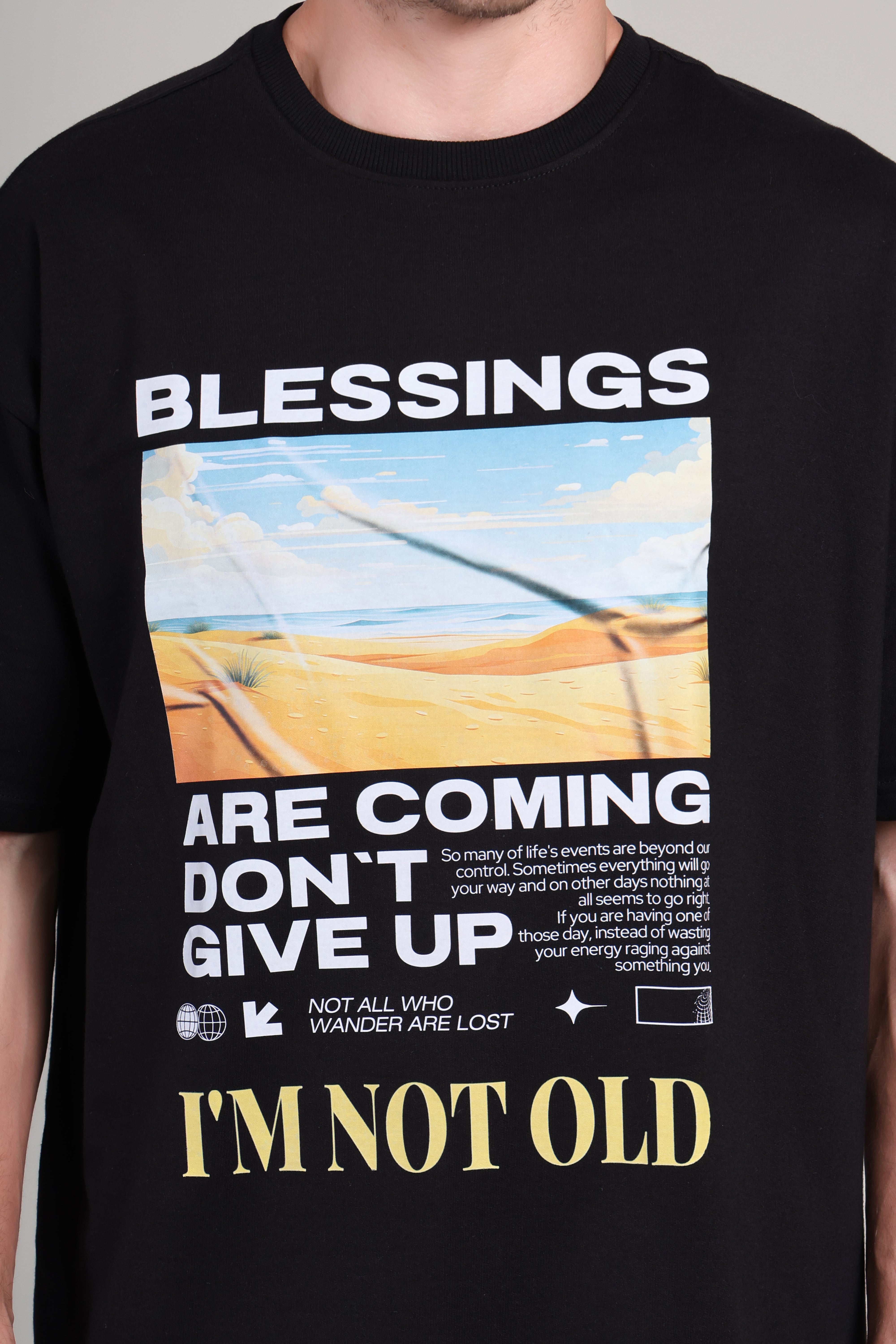 Oversized T Shirt - Blessings Black