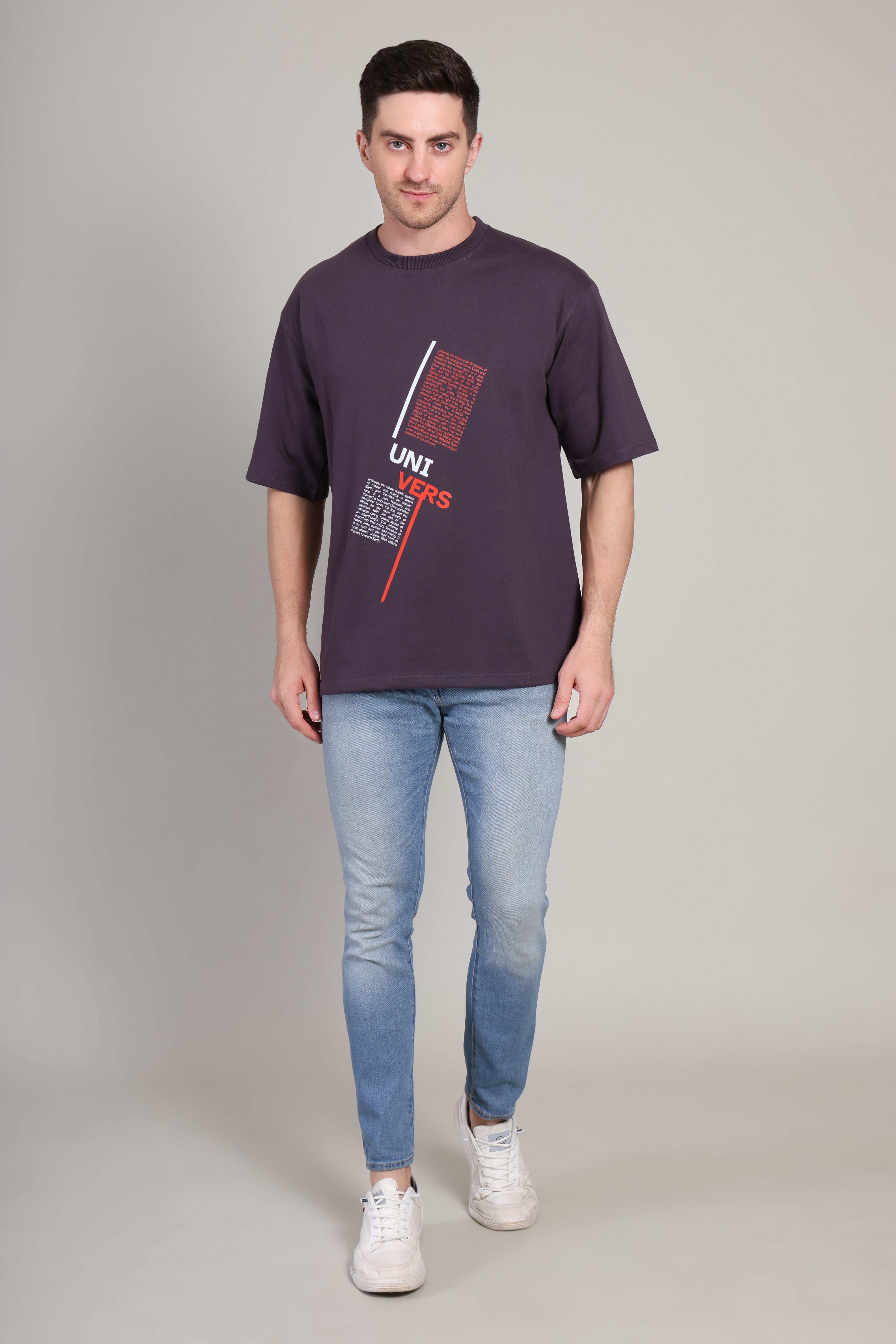 Oversized T Shirt - Universe Dark Grey