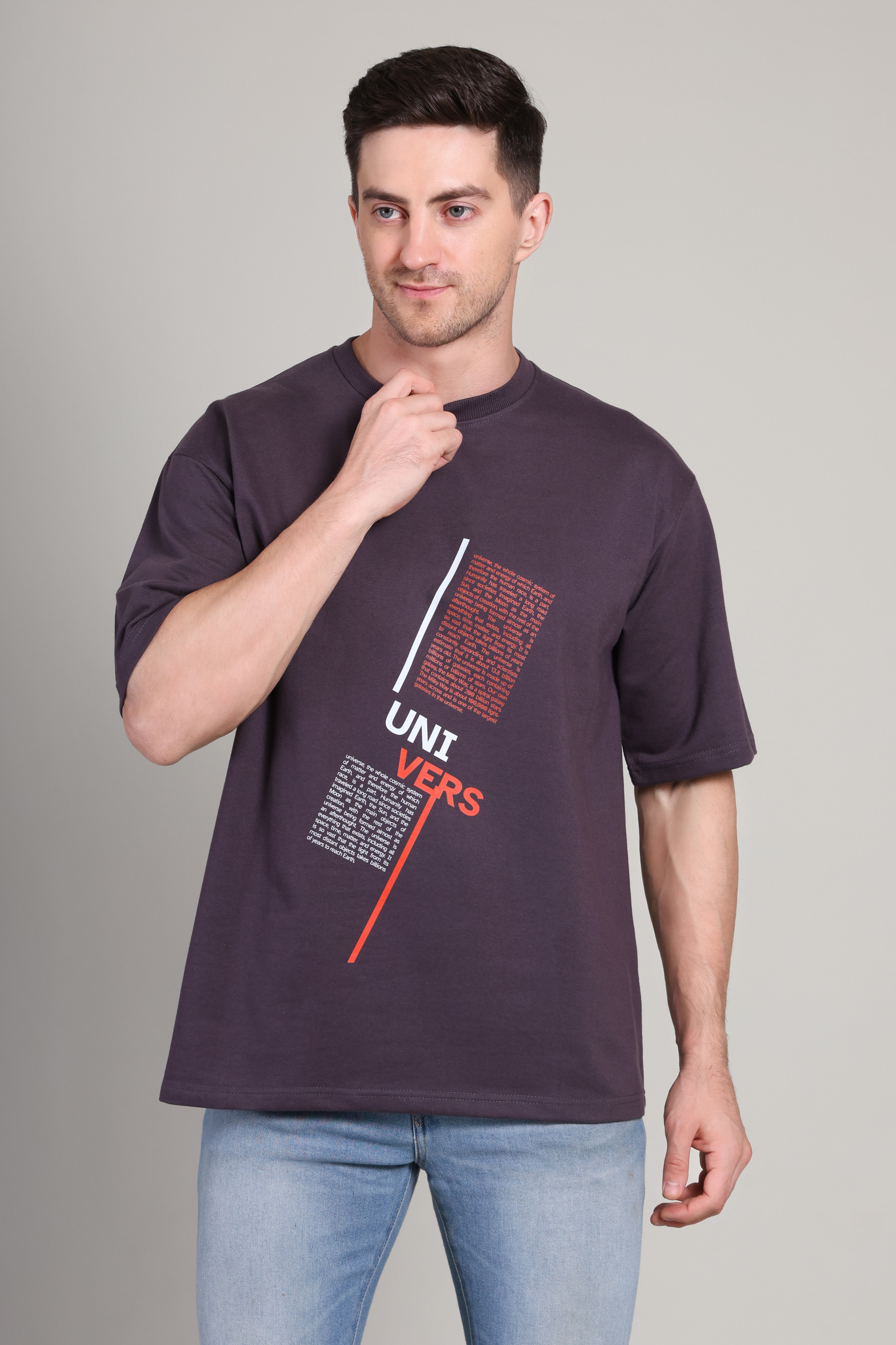 Oversized T Shirt - Universe Dark Grey