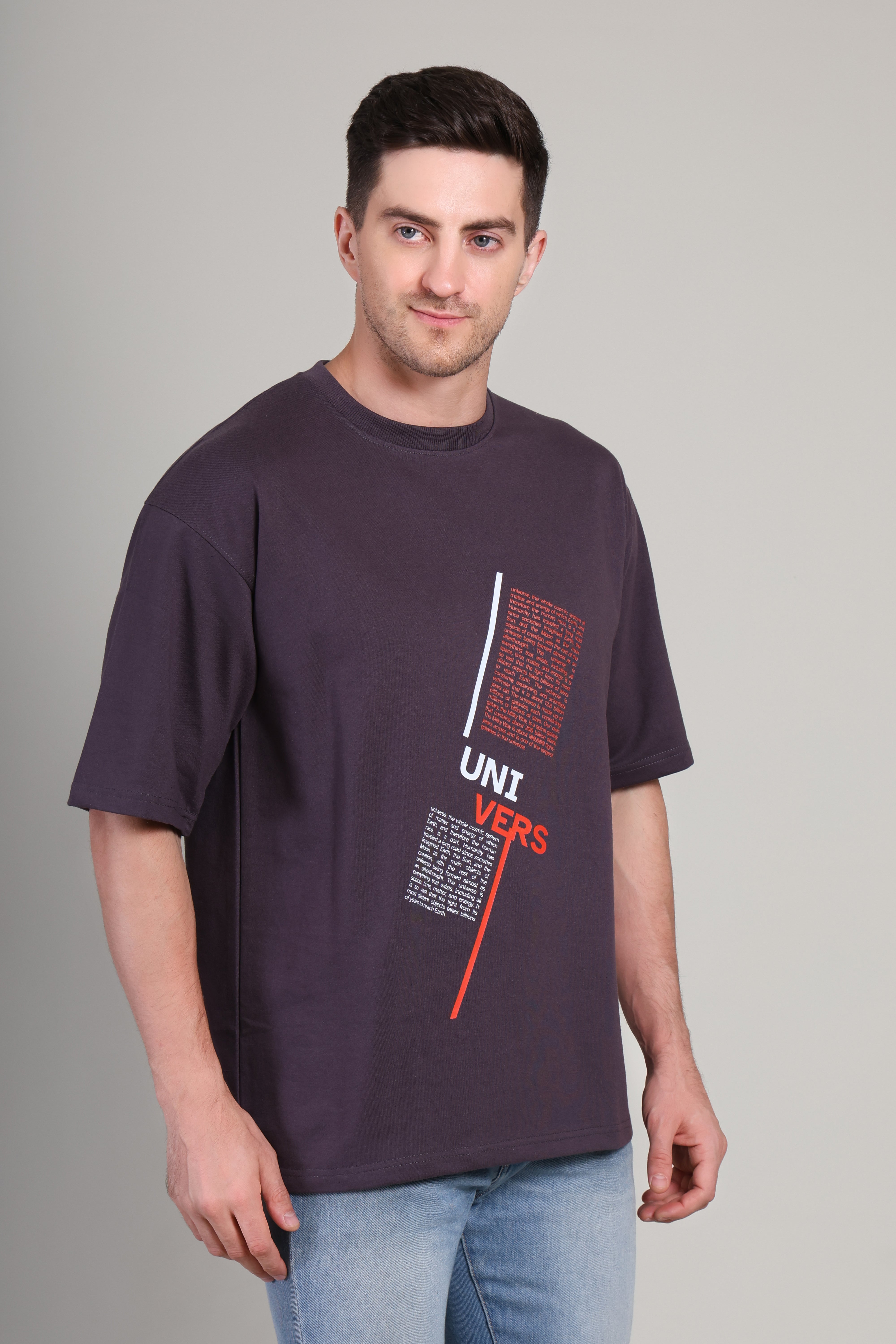 Oversized T Shirt - Universe Dark Grey
