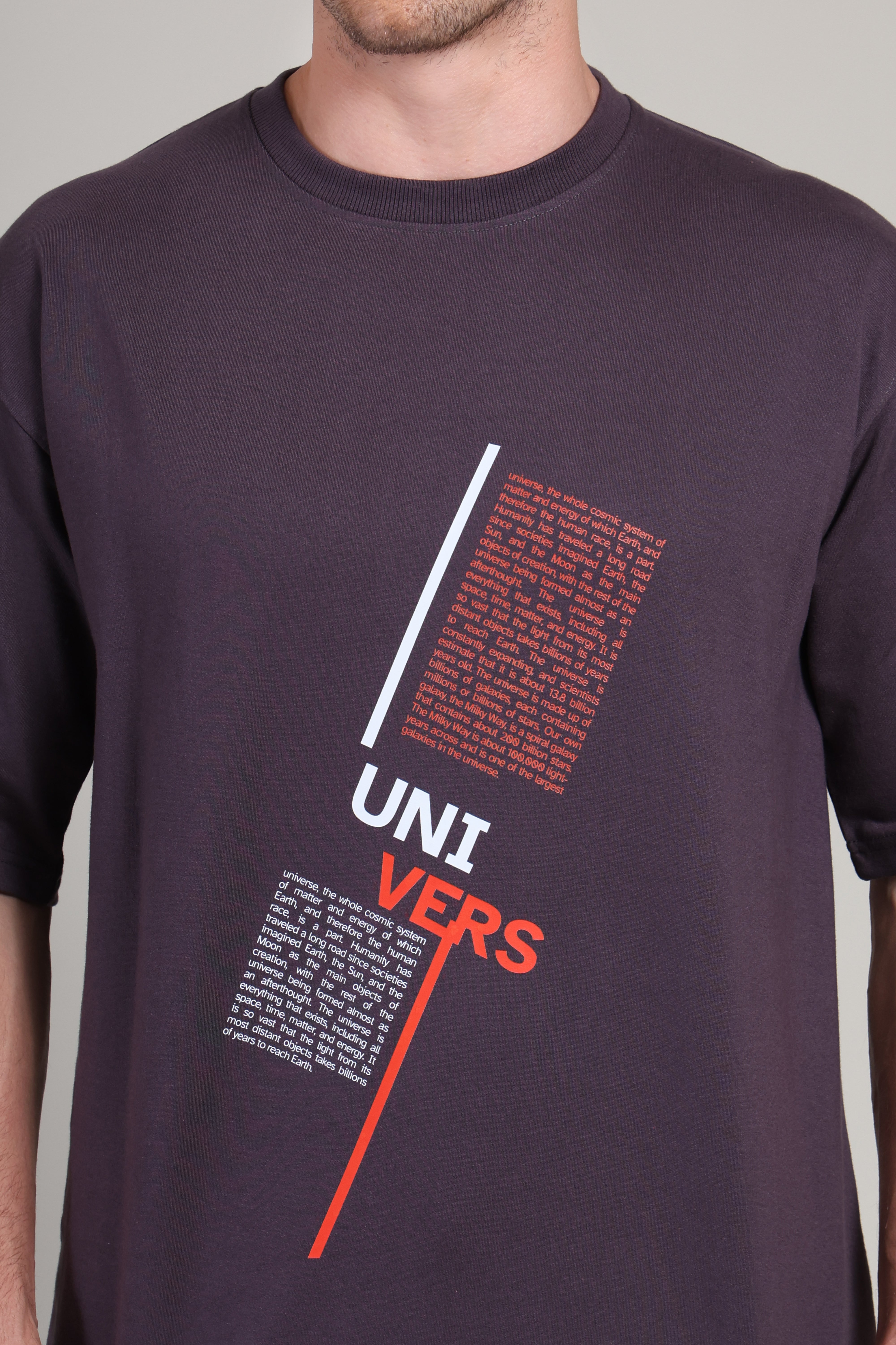 Oversized T Shirt - Universe Dark Grey