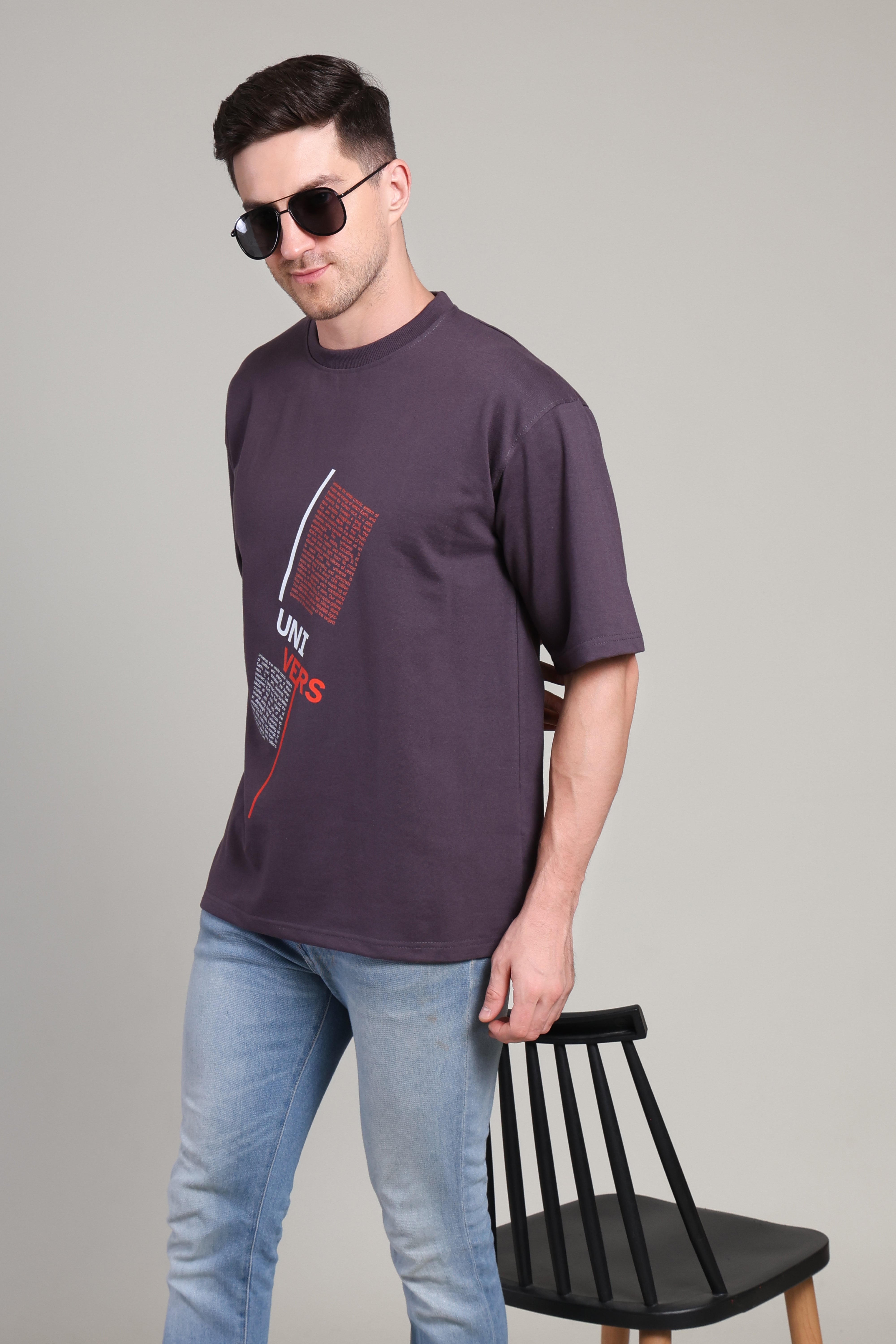 Oversized T Shirt - Universe Dark Grey