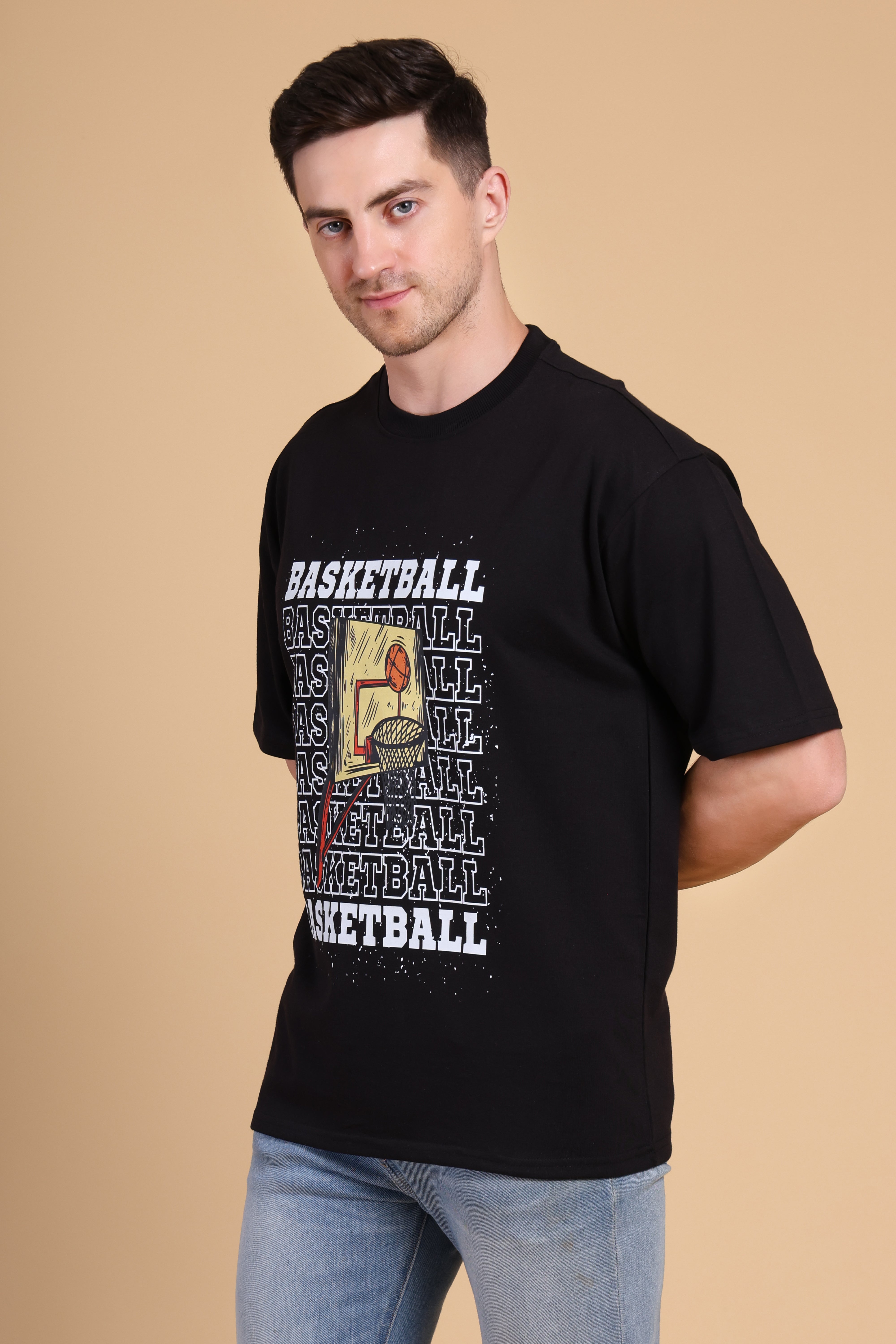 Oversized T Shirt - Basketball Black