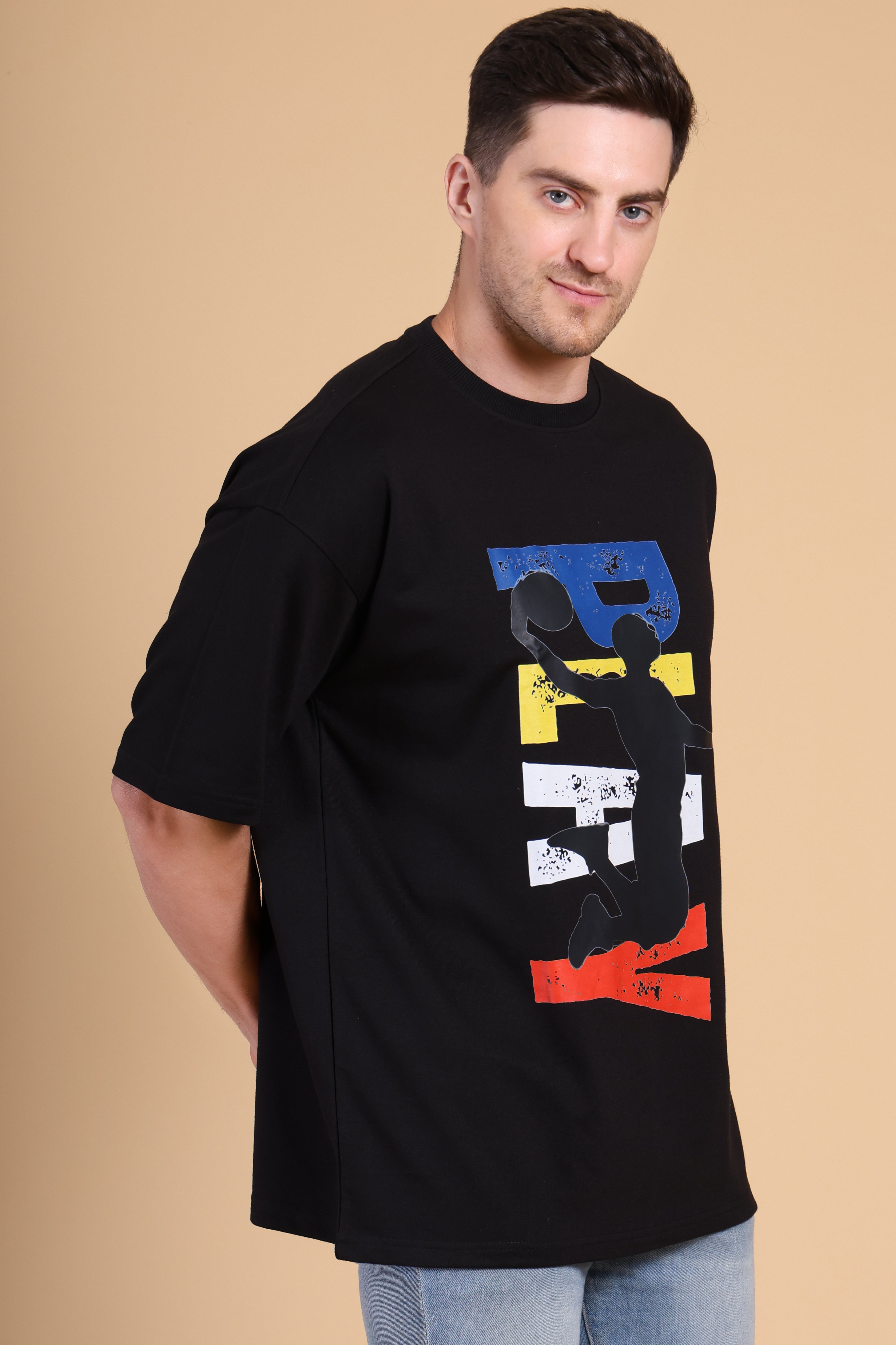 Oversized T Shirt - Basketball Black 1