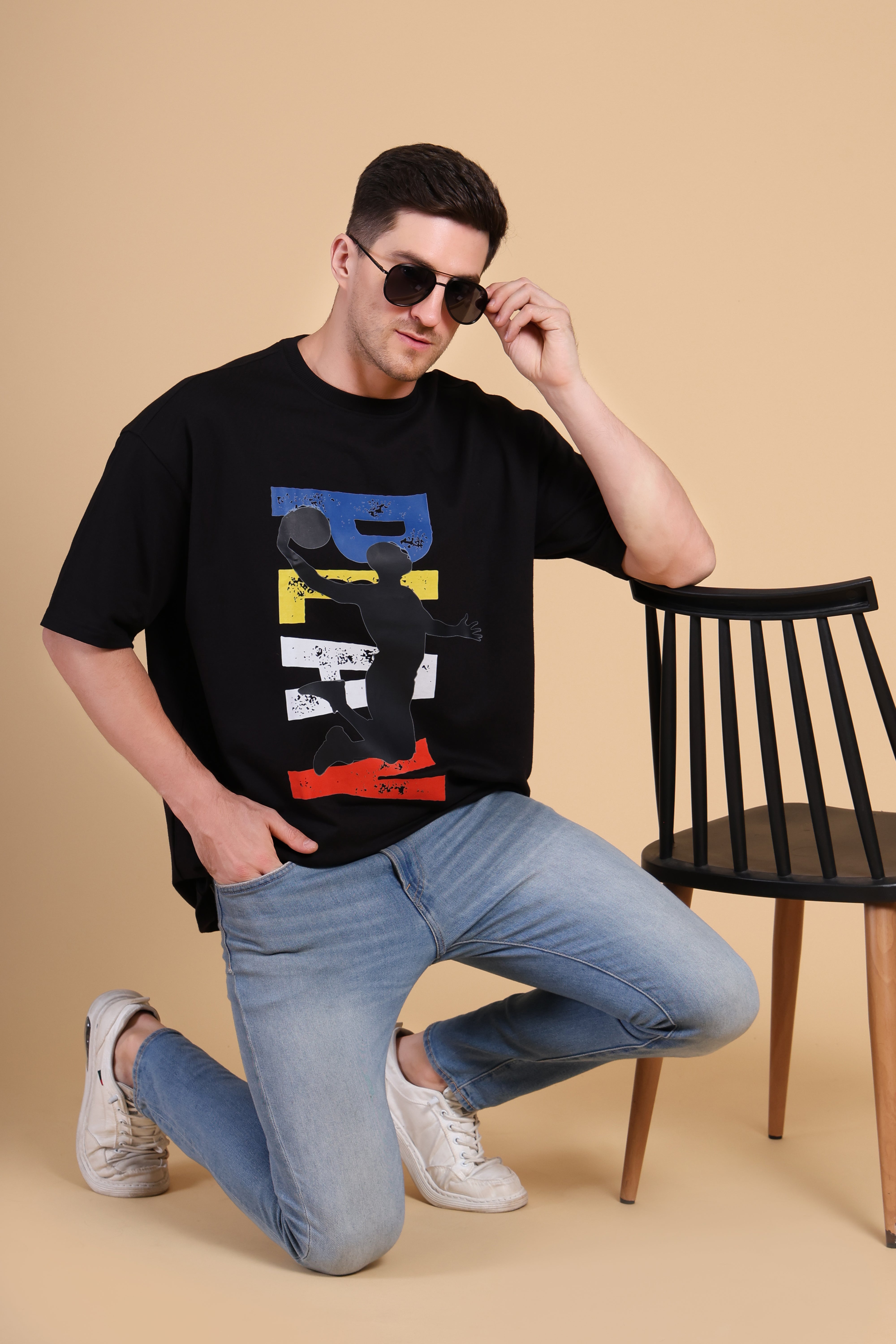 Oversized T Shirt - Basketball Black 1