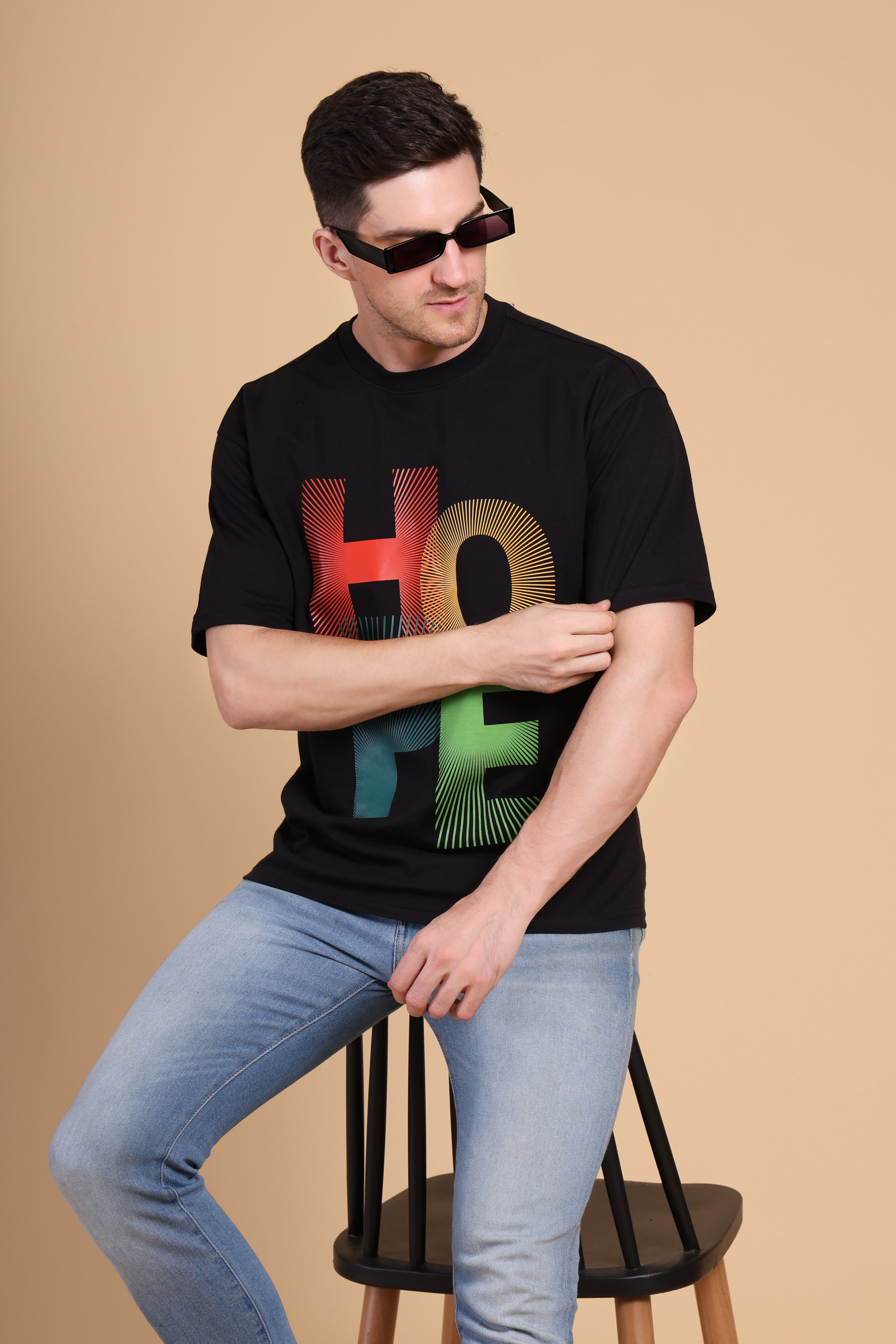 Oversized T Shirt - Hope Black