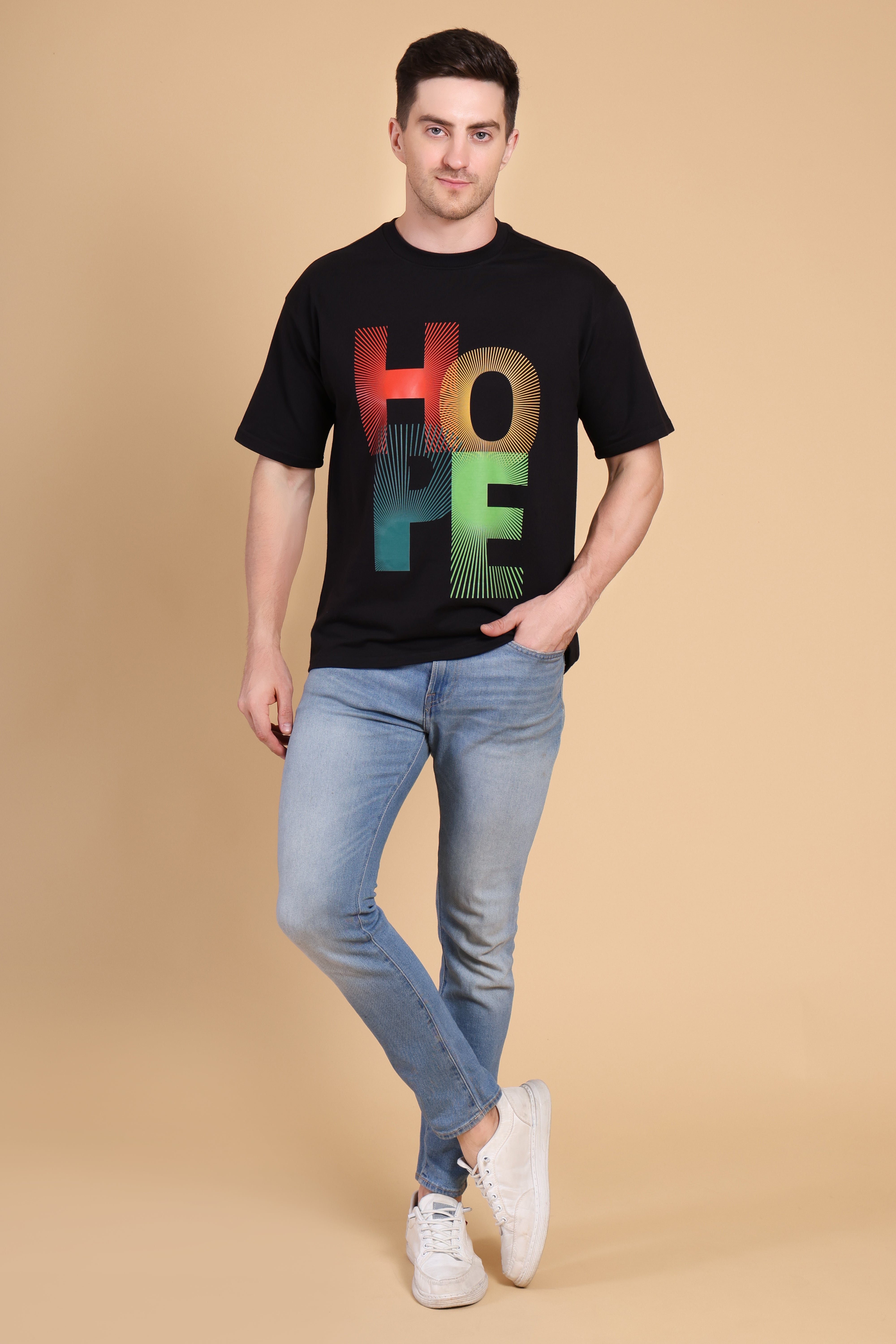 Oversized T Shirt - Hope Black