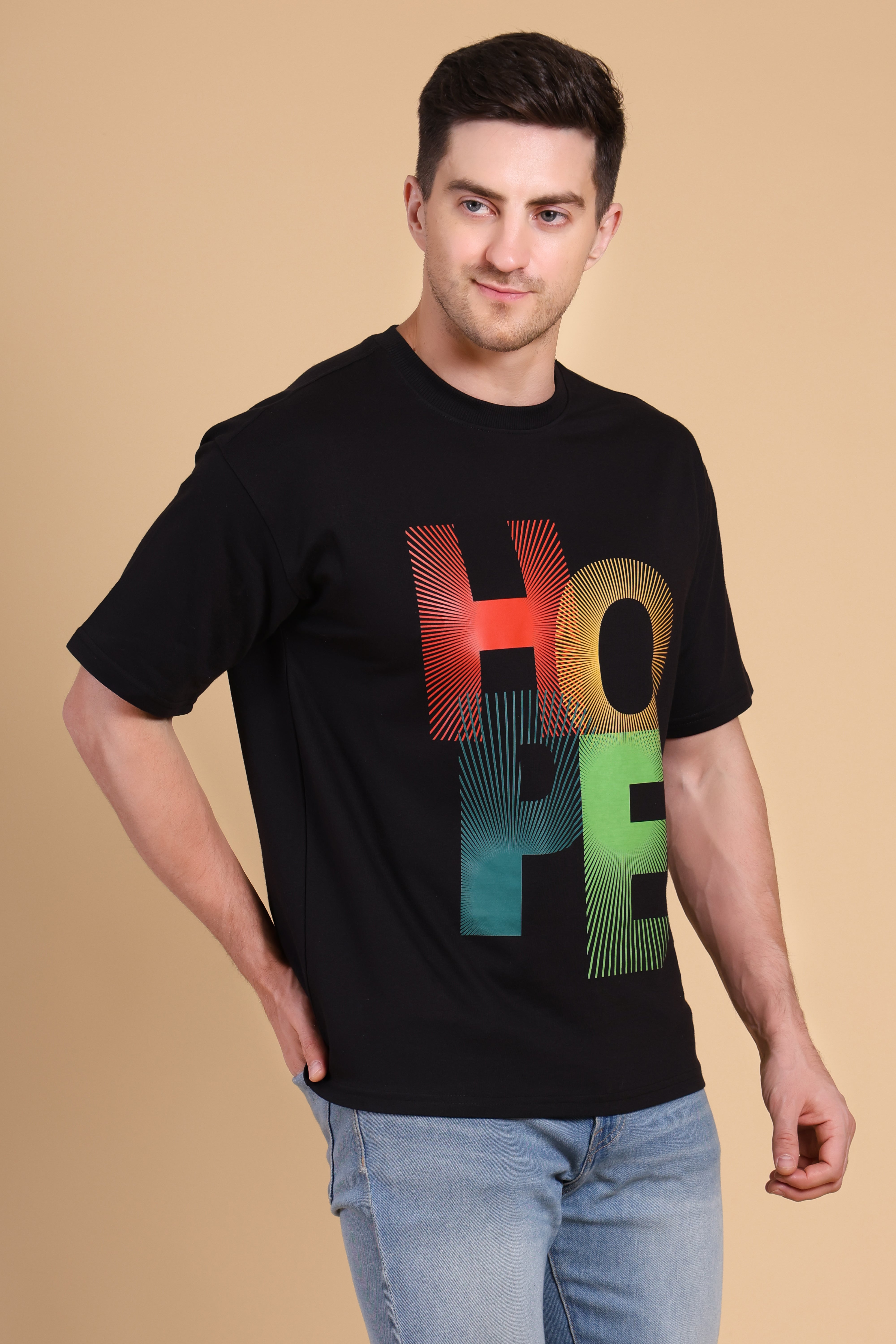 Oversized T Shirt - Hope Black