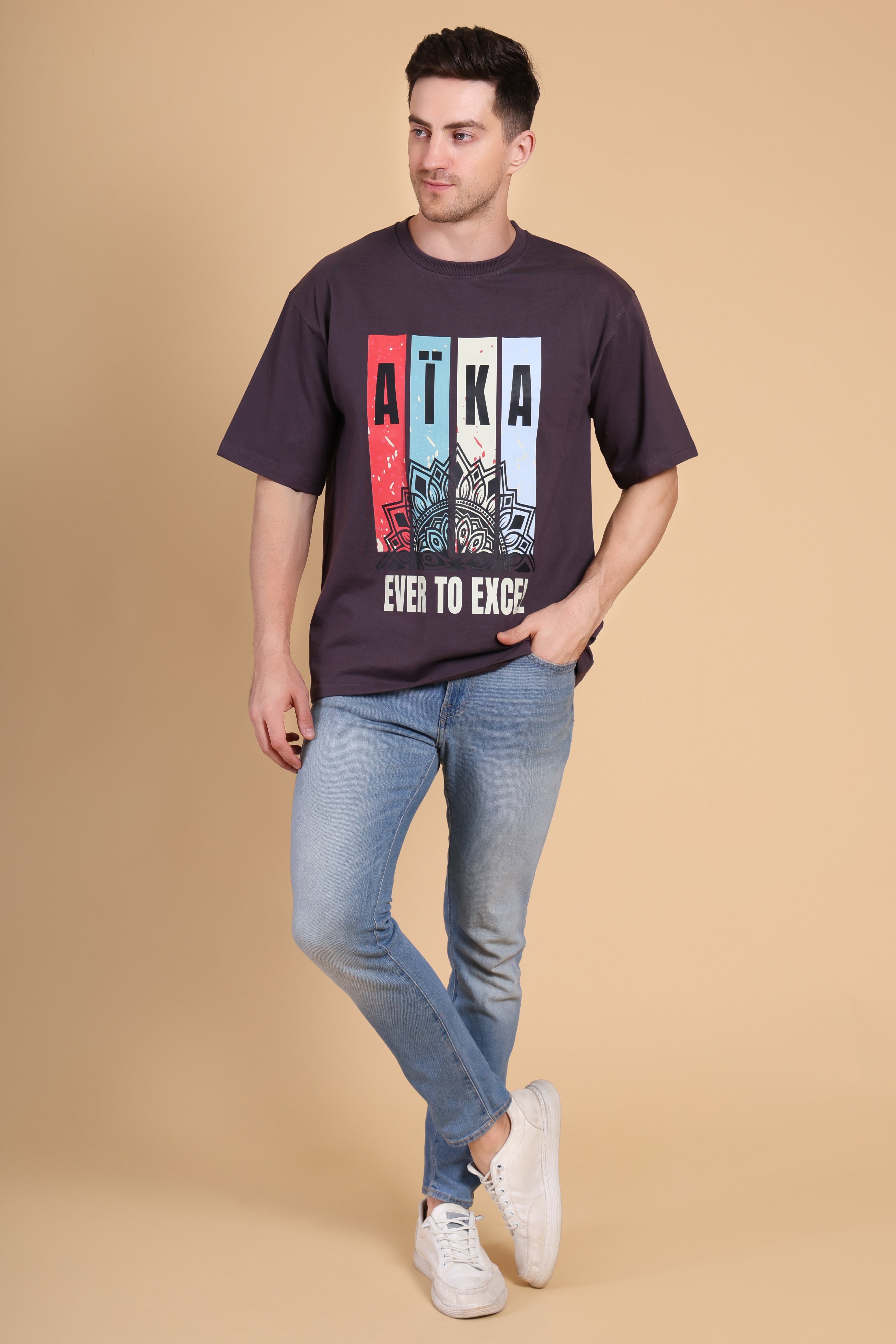 Oversized T Shirt - Aika Dark Grey