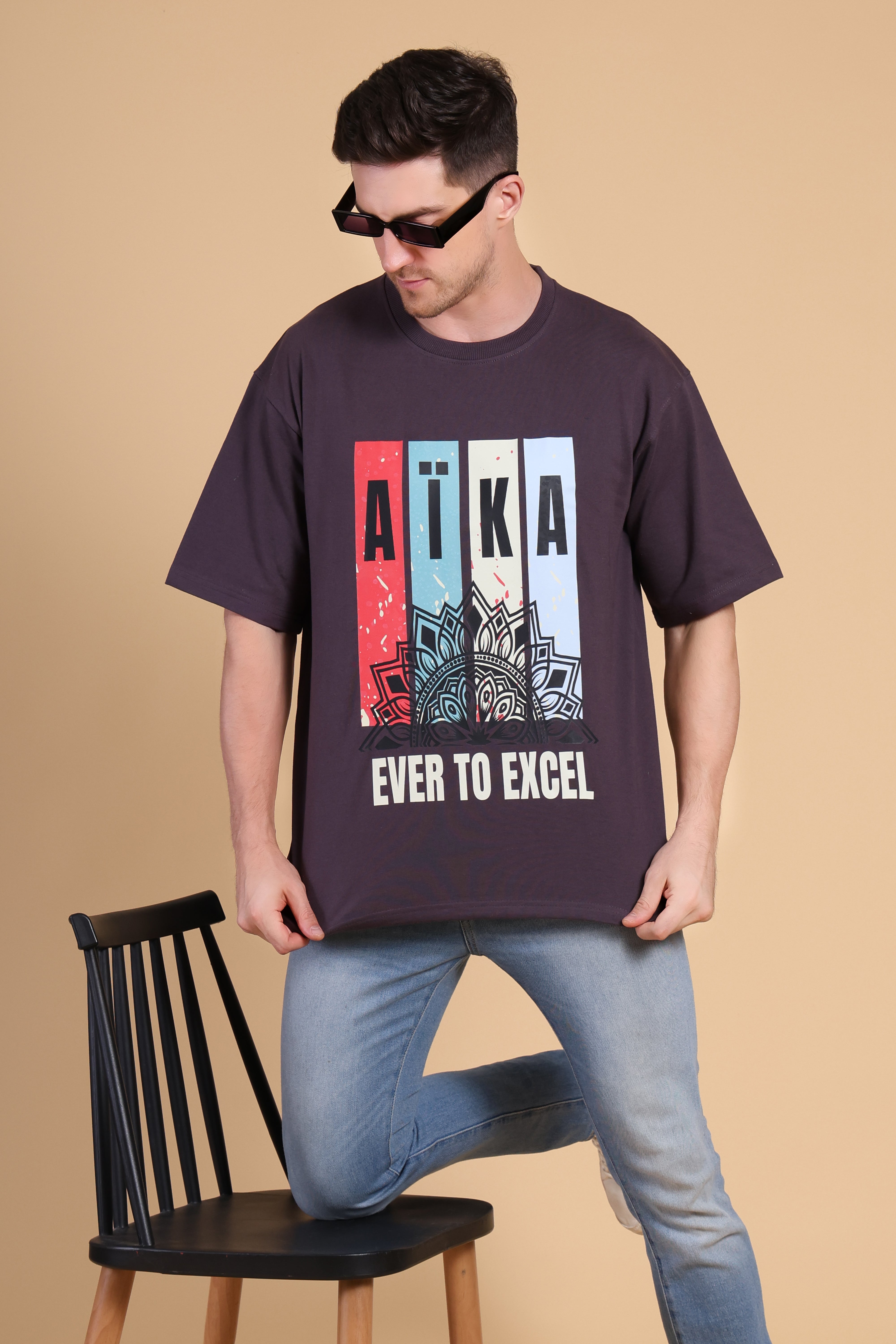 Oversized T Shirt - Aika Dark Grey