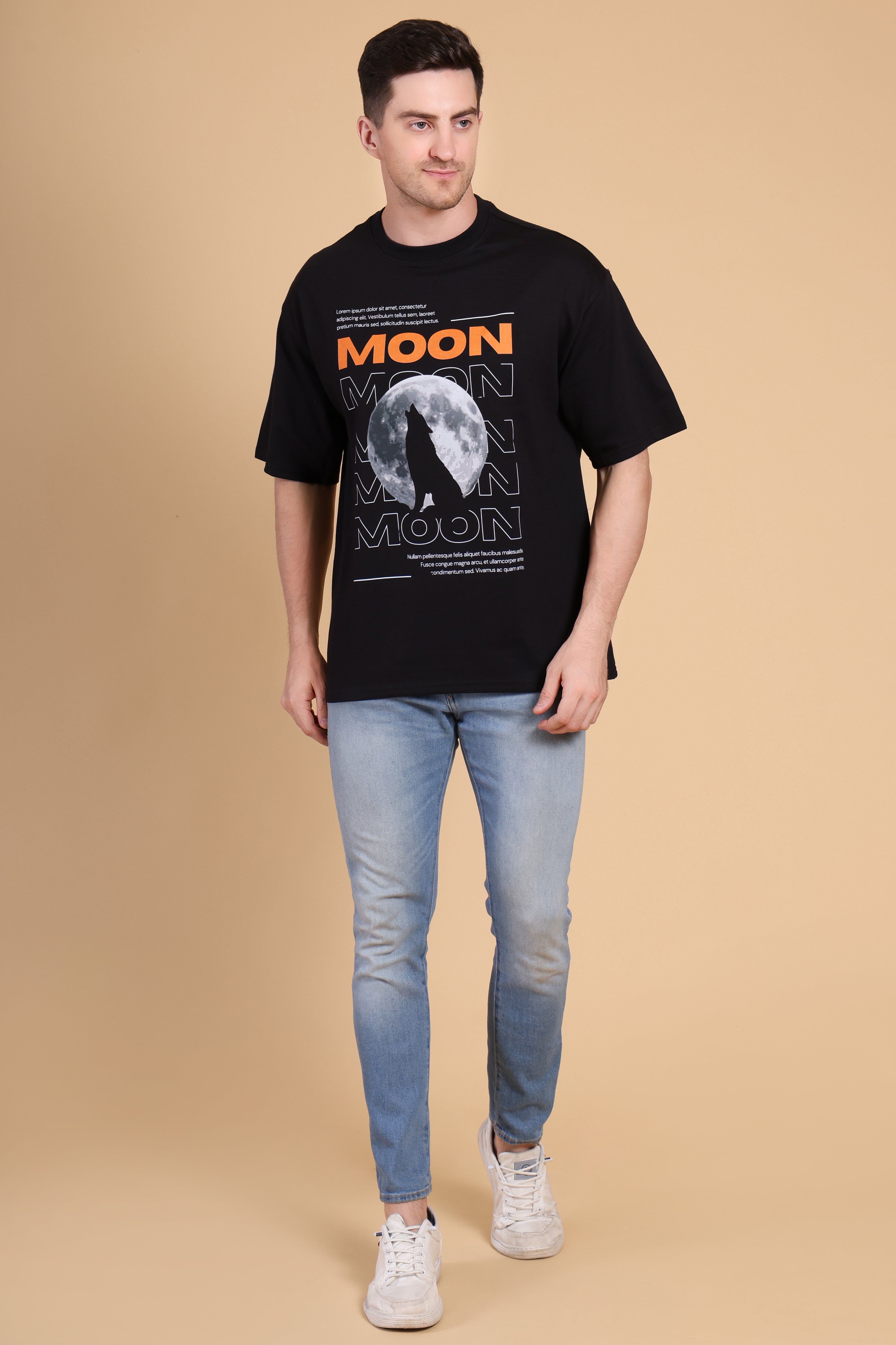Oversized T Shirt - Moon Black