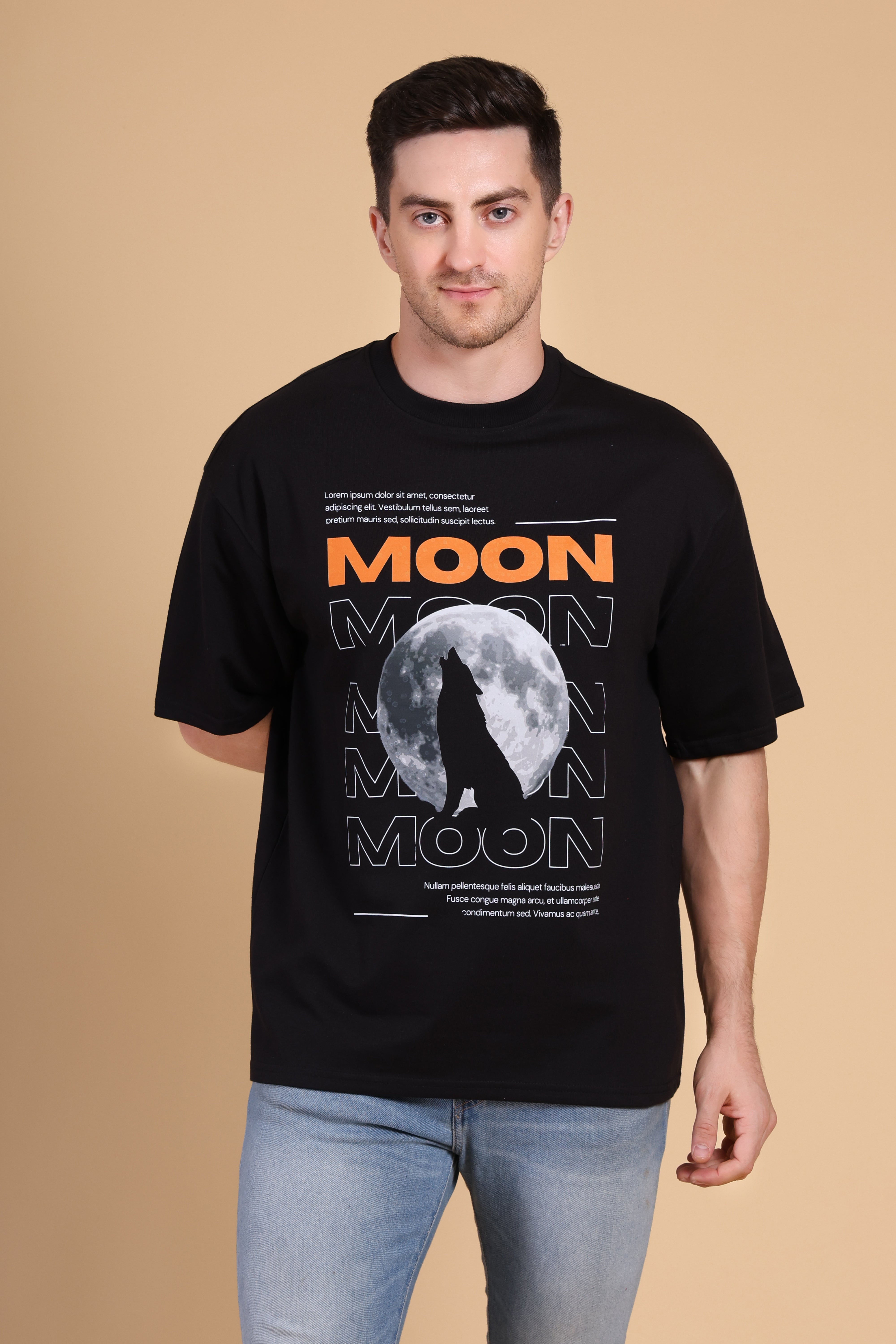 Oversized T Shirt - Moon Black