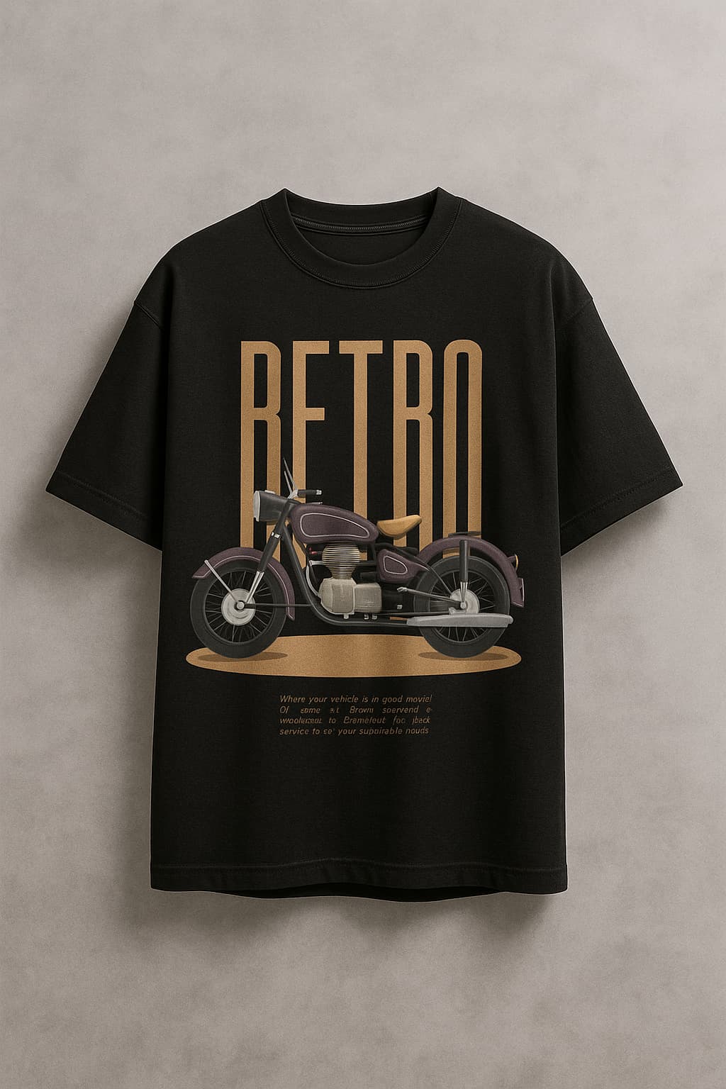 Oversized T Shirt - Retro Black